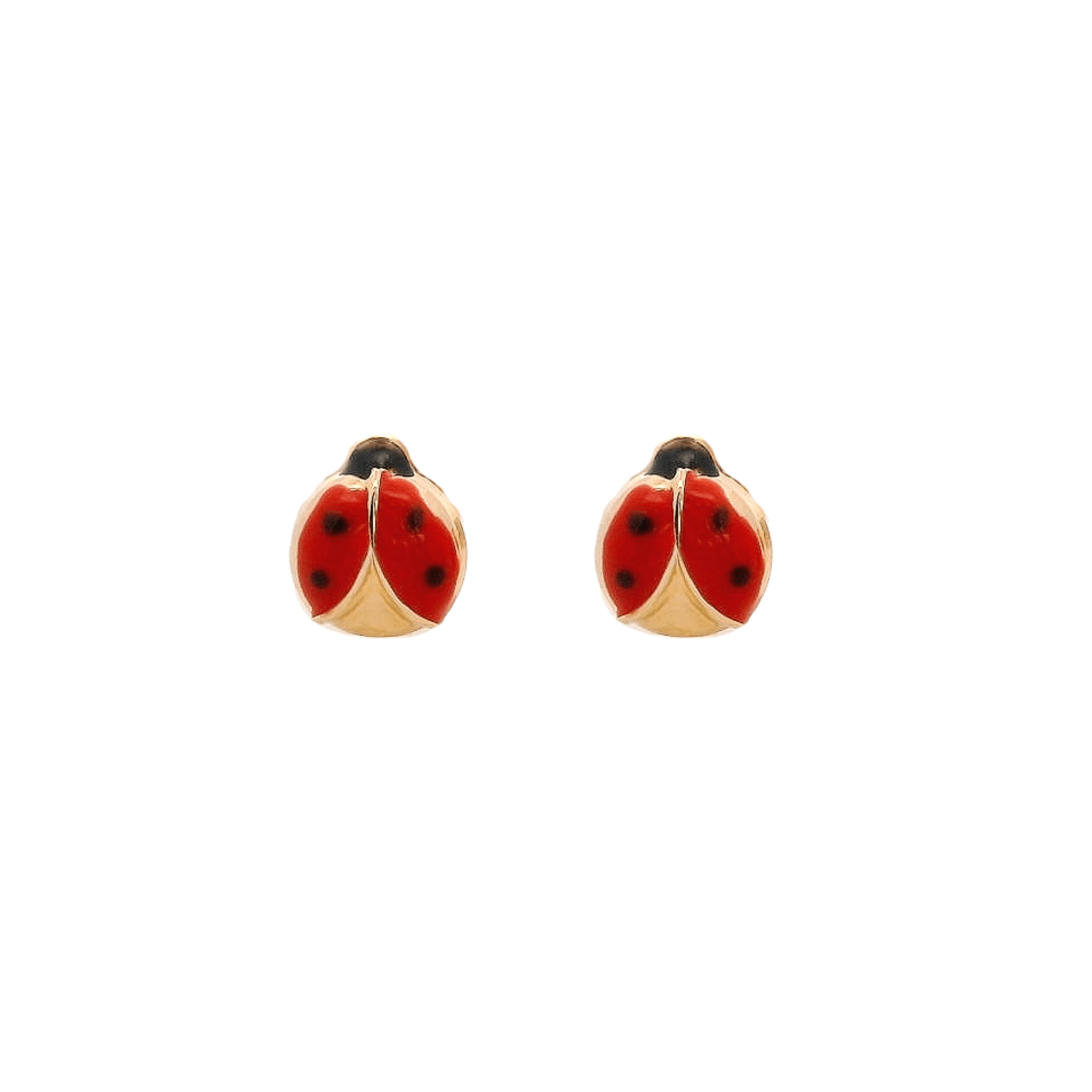 14KY MINI LADYBUG RED EARRINGS - C'SANTOS