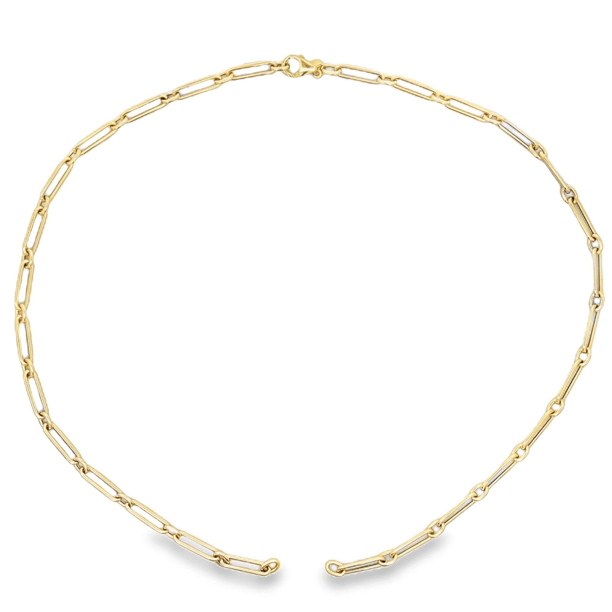 14KY OPEN CHAIN PAPERCLIP SMALL 18INCH NECKLACE - C'SANTOS