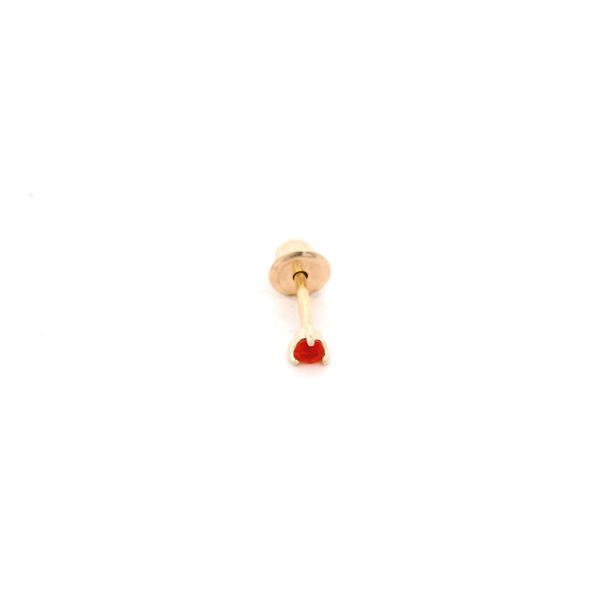 14KY PIERCING OPALO FUEGO 2 MM SOLITARIO - C'SANTOS
