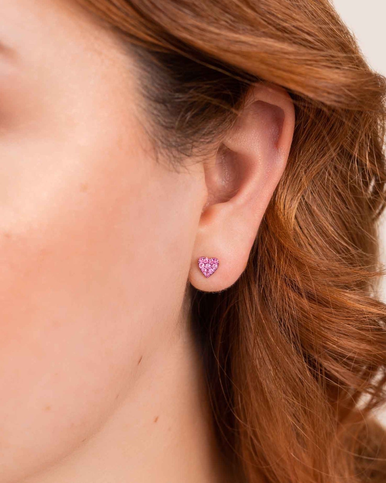 14KY PINKSAPPHIRE 0.30CT HEART EARRINGS - C'SANTOS