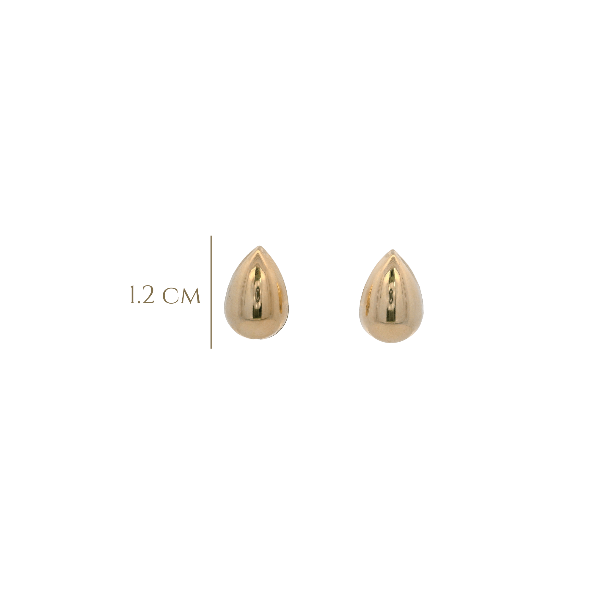 14KY SMALL DROP SMOOTH 12MM EARRINGS - C'SANTOS