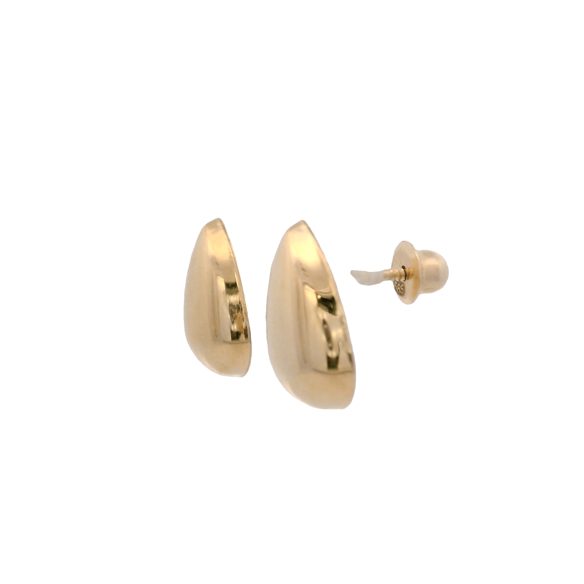 14KY SMALL DROP SMOOTH 12MM EARRINGS - C'SANTOS