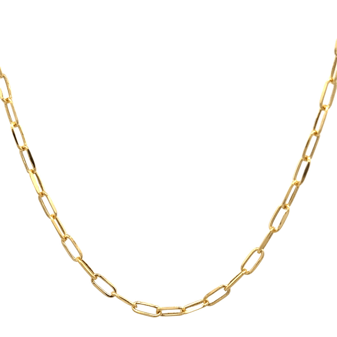 14KY SMALL PAPER CLIP 18 INCH CHAIN - C'SANTOS