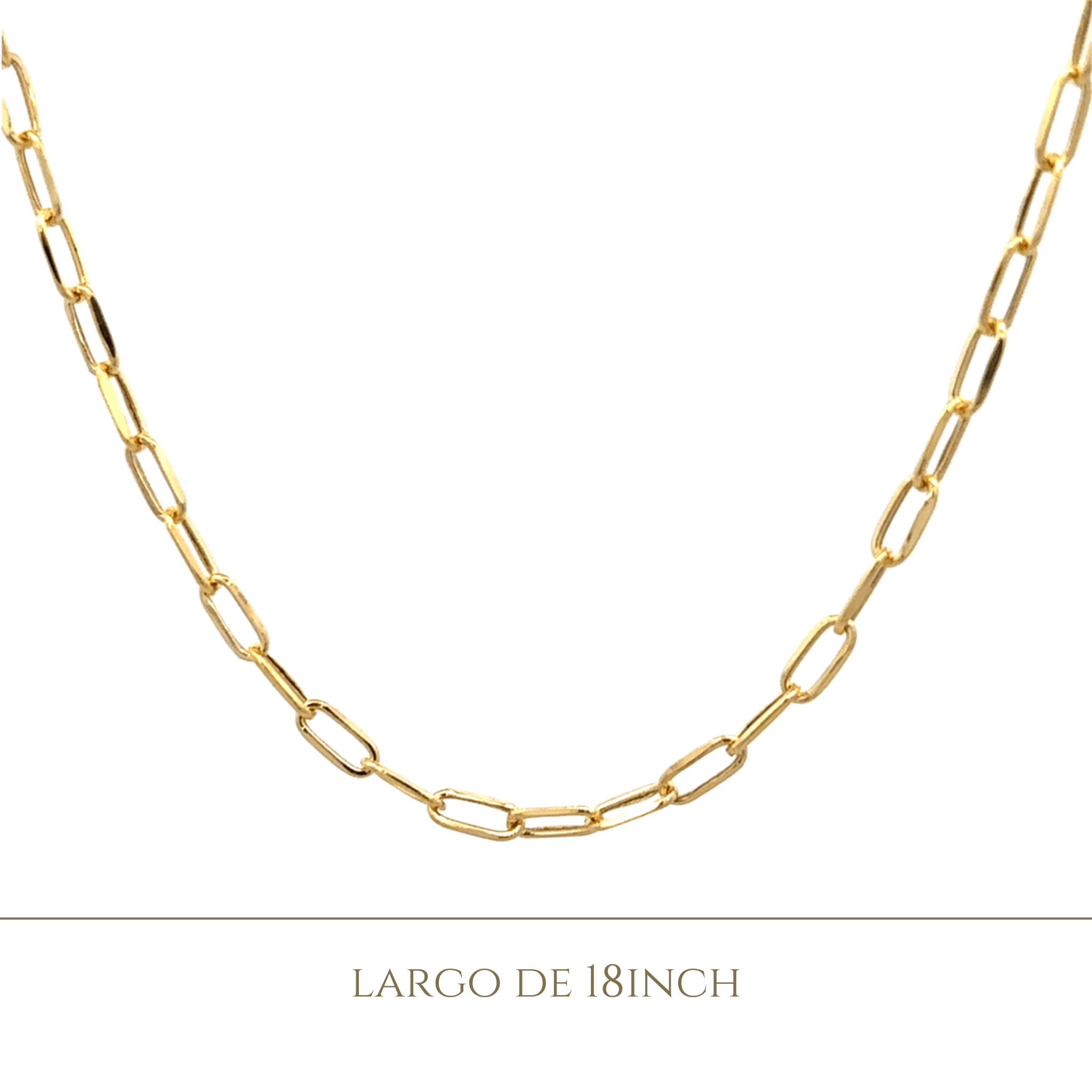 14KY SMALL PAPER CLIP 18 INCH CHAIN - C'SANTOS