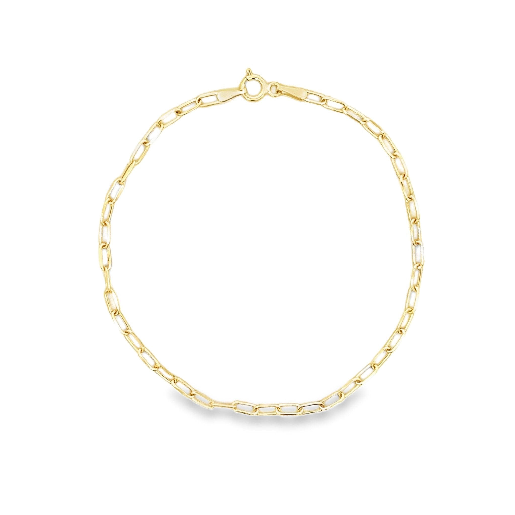 14KY SMALL PAPER CLIP 7.5 INCH BRACELET - C'SANTOS