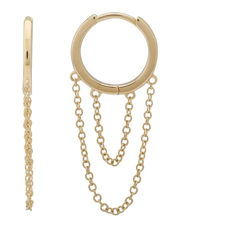 14KY SMOOTH WITH CHAIN HUGGIES - C'SANTOS