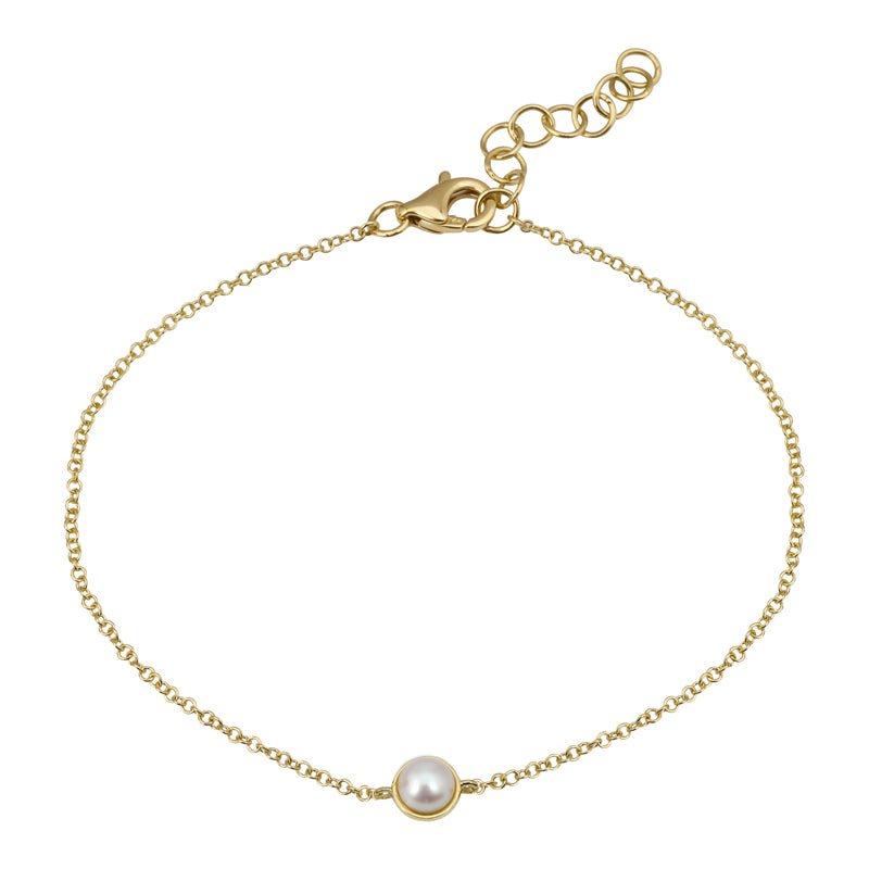 14KY SOLITAIRE BEZEL BRACELET P4MM - C'SANTOS