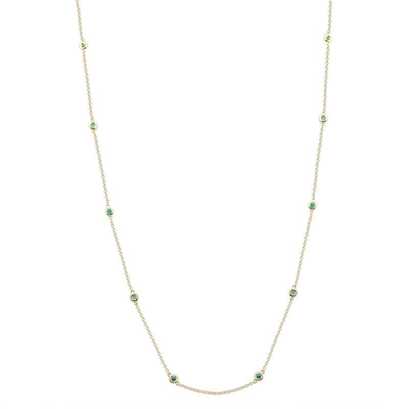 14KY STATION BEZEL NECKLACE EM0.24CT - C'SANTOS