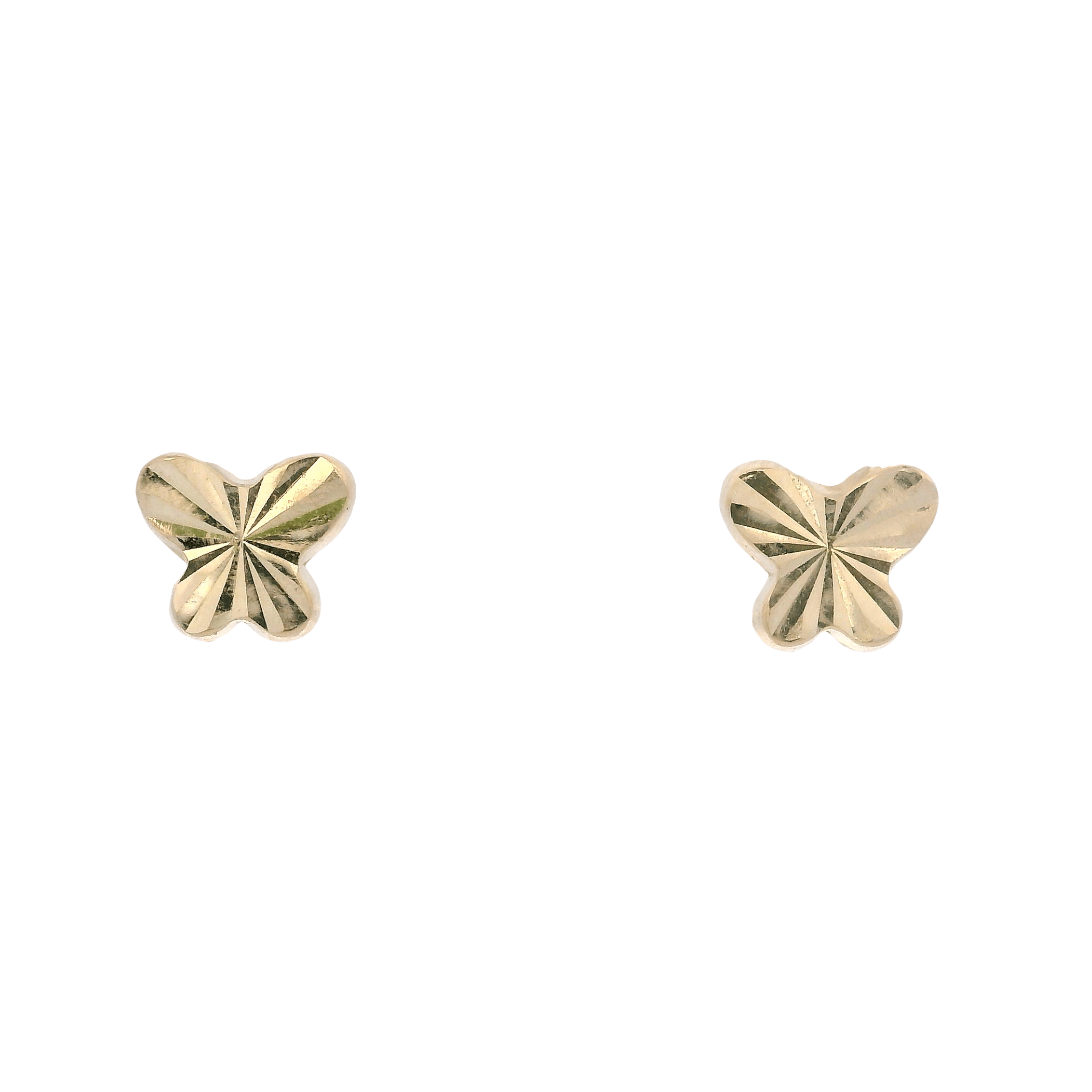 14KY TEXTURE BASIC BUTTERFLY EARRINGS - C'SANTOS