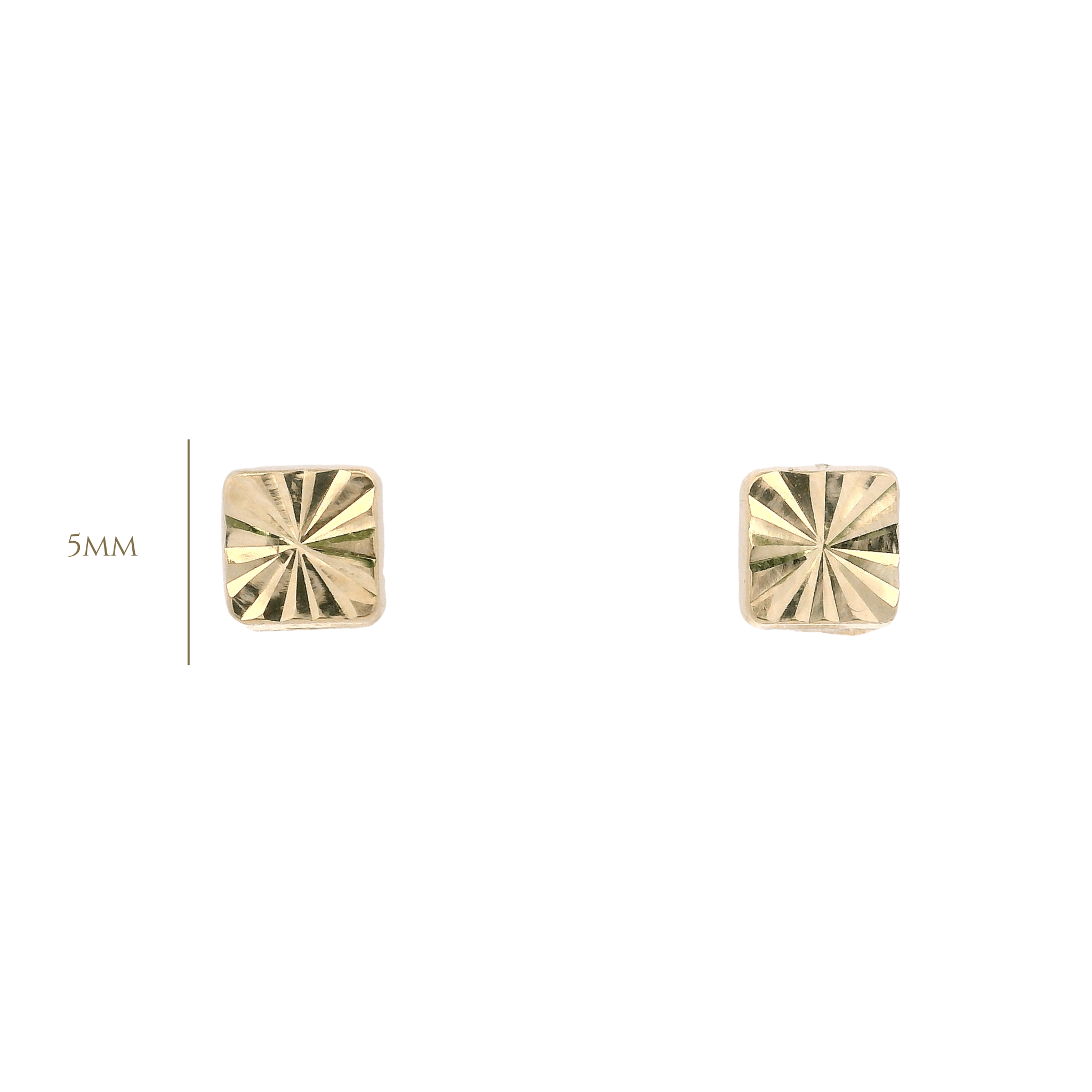 14KY TEXTURE BASIC SQUARE EARRINGS - C'SANTOS