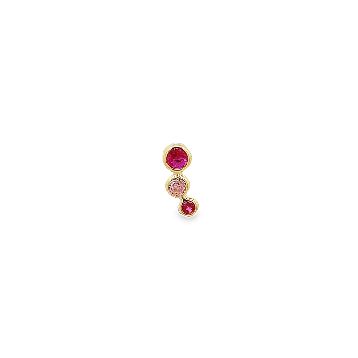 PIERCING CURVO CON CRISTALES EN ORO DE 14K