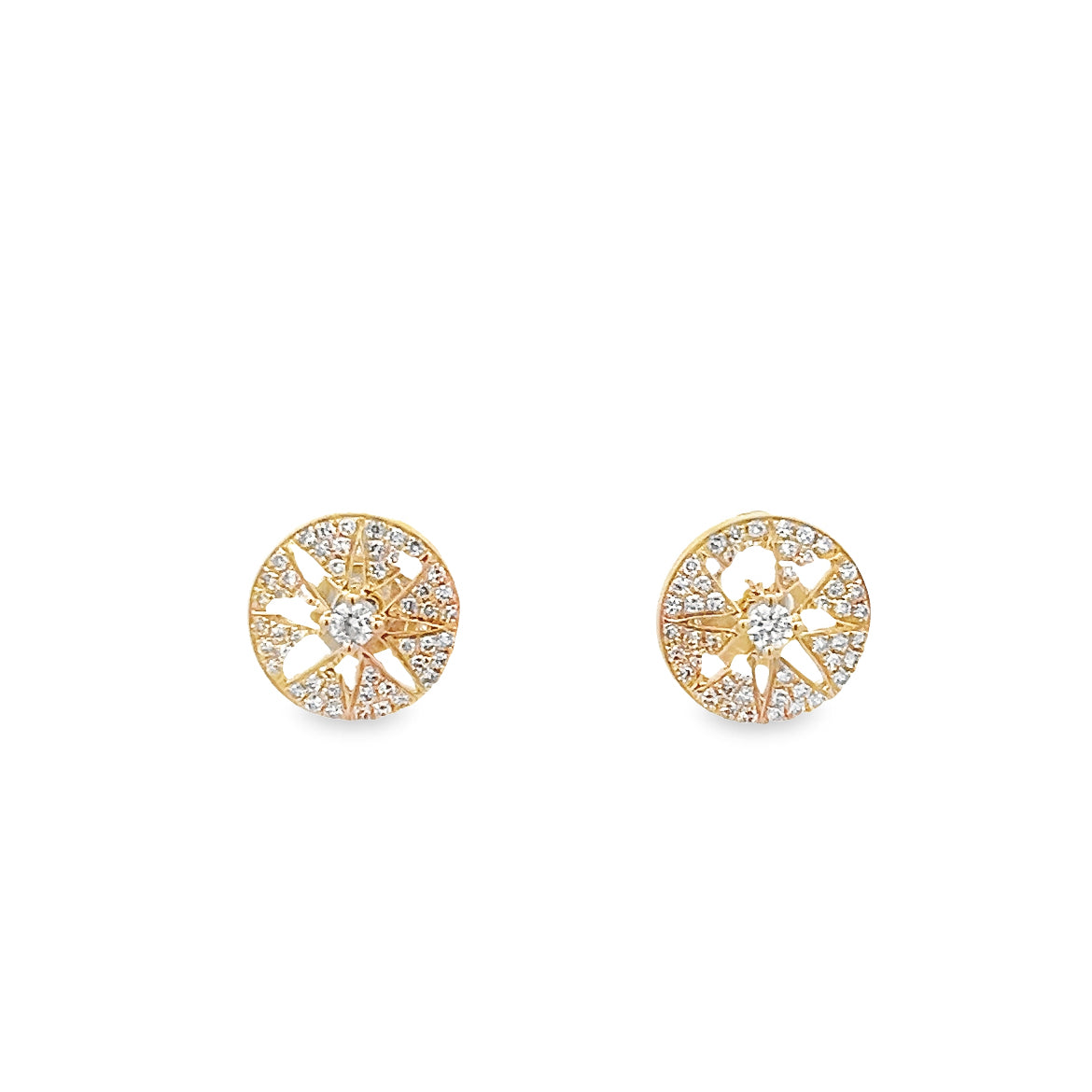 14KY GOLD NORT CIRCLE STAR EARRINGS