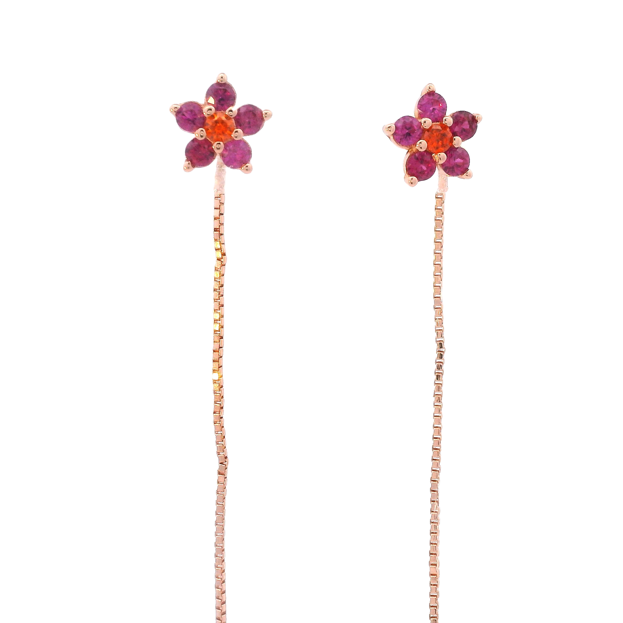 FLOWER EARRINGS WITH CRYSTALS IN 925 SILVER