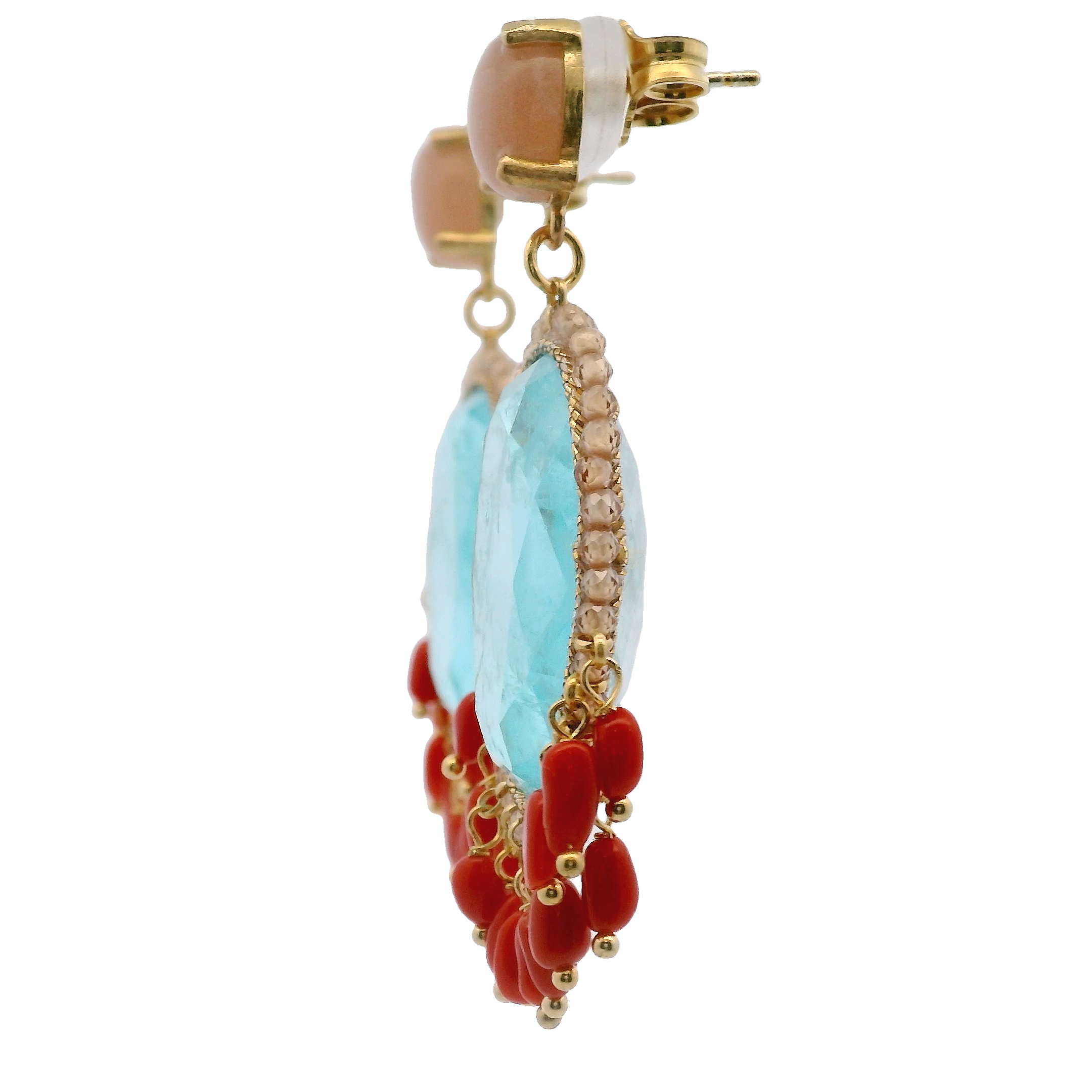 925GG DOPPIETTA AQUA MARINA CALLO EARRINGS