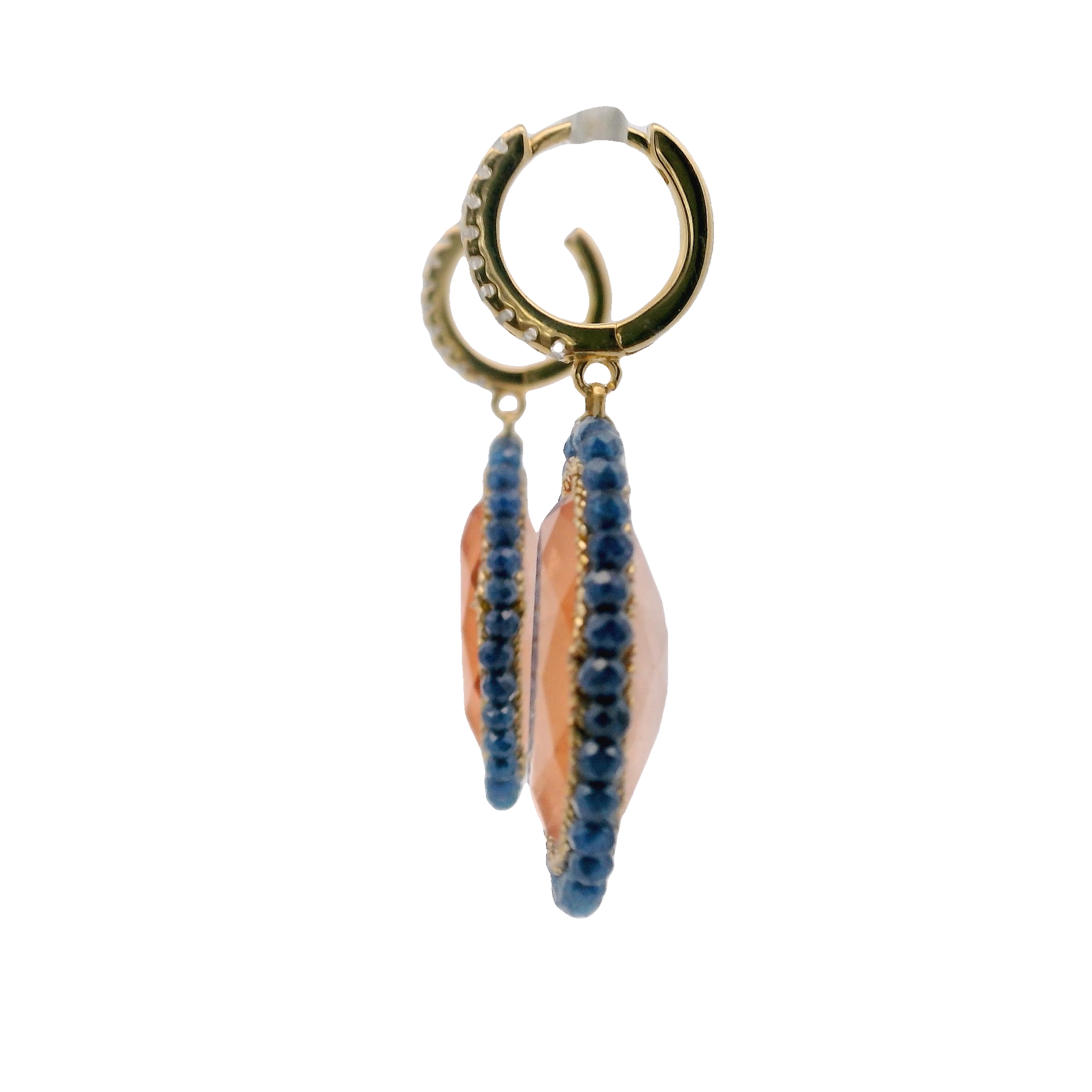 925GG SALMONE ZIRC BLU EARRINGS