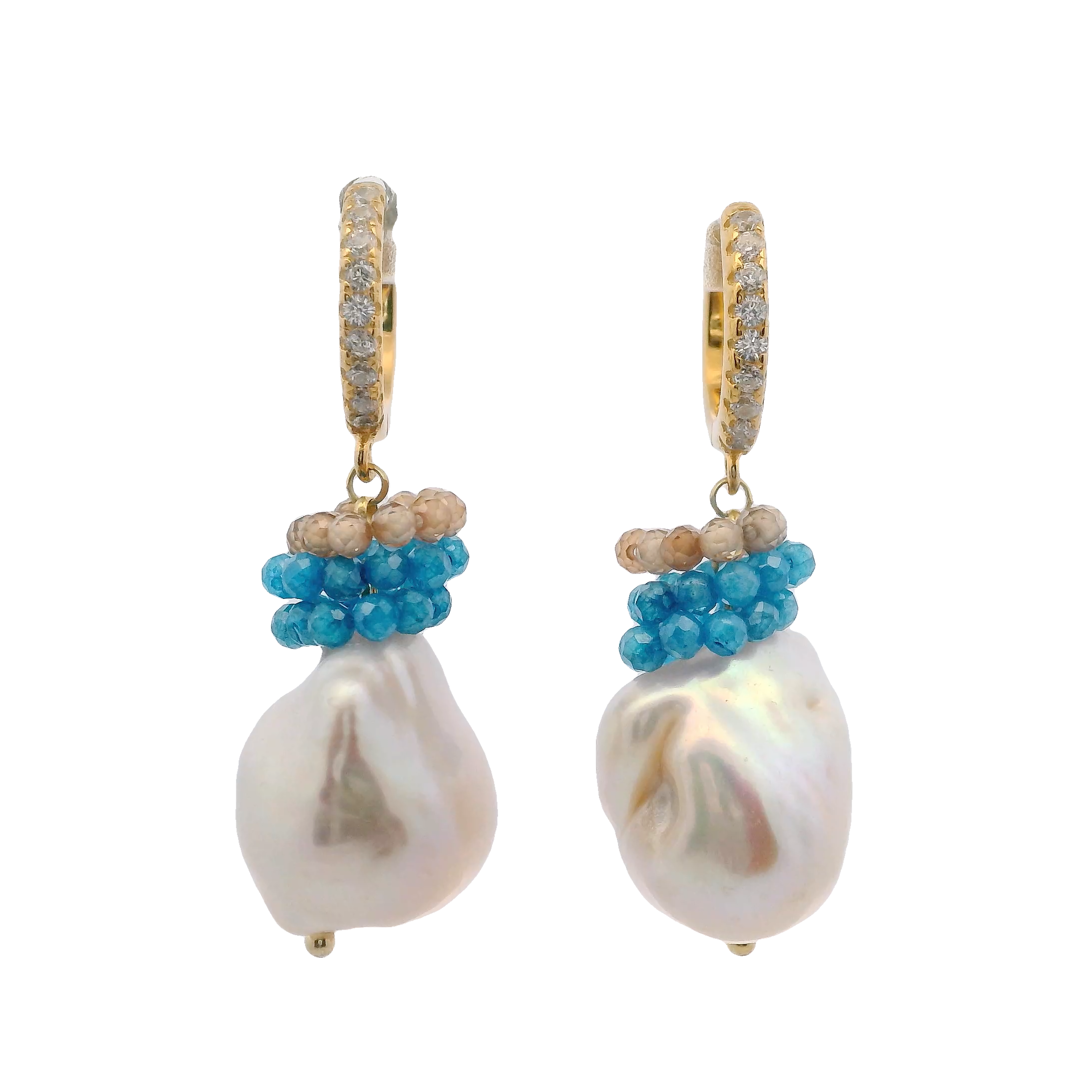 925GG PERLE DI FIUME ZIRNI EARRINGS