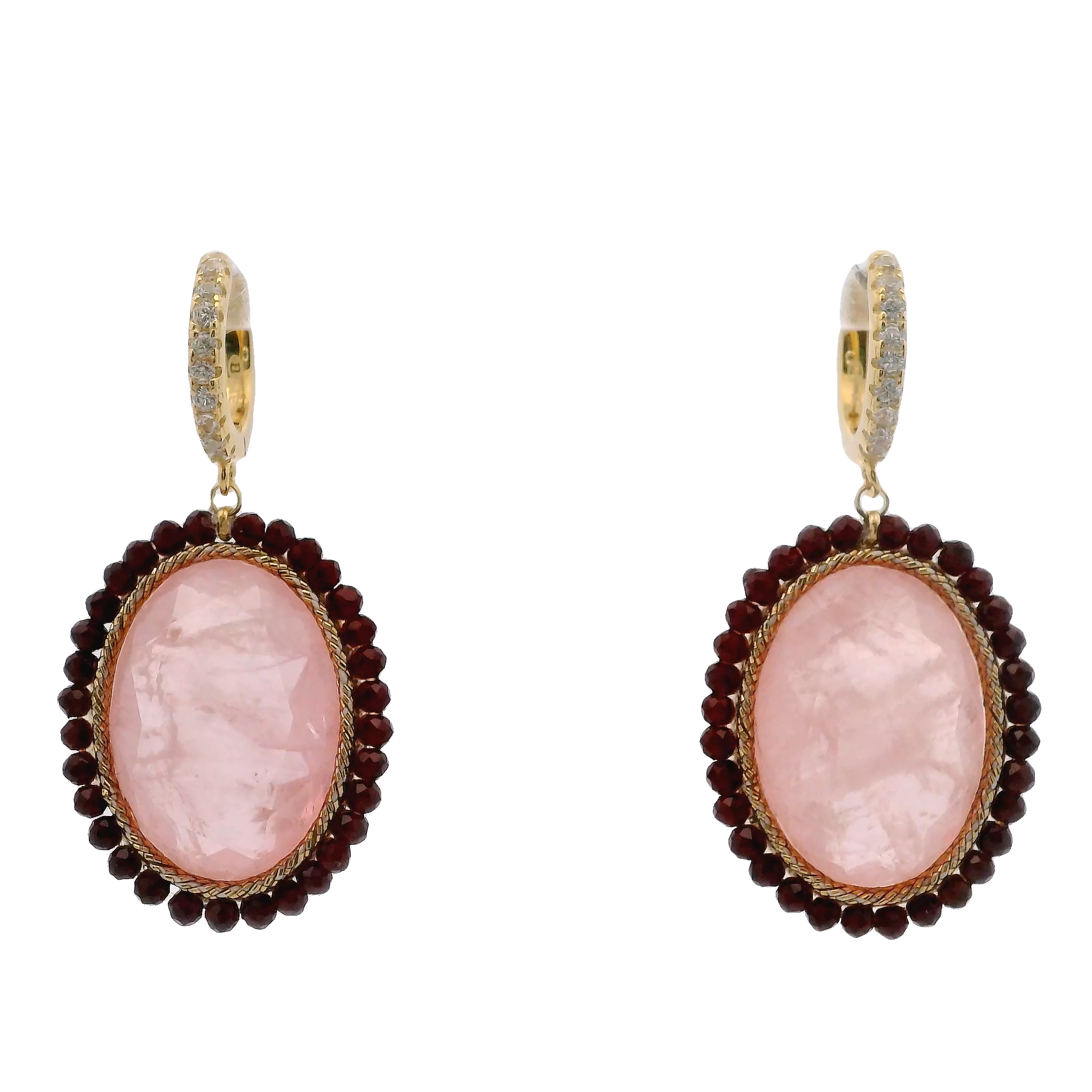 925GG FLAT DOPPIETTA ROSE EARRINGS