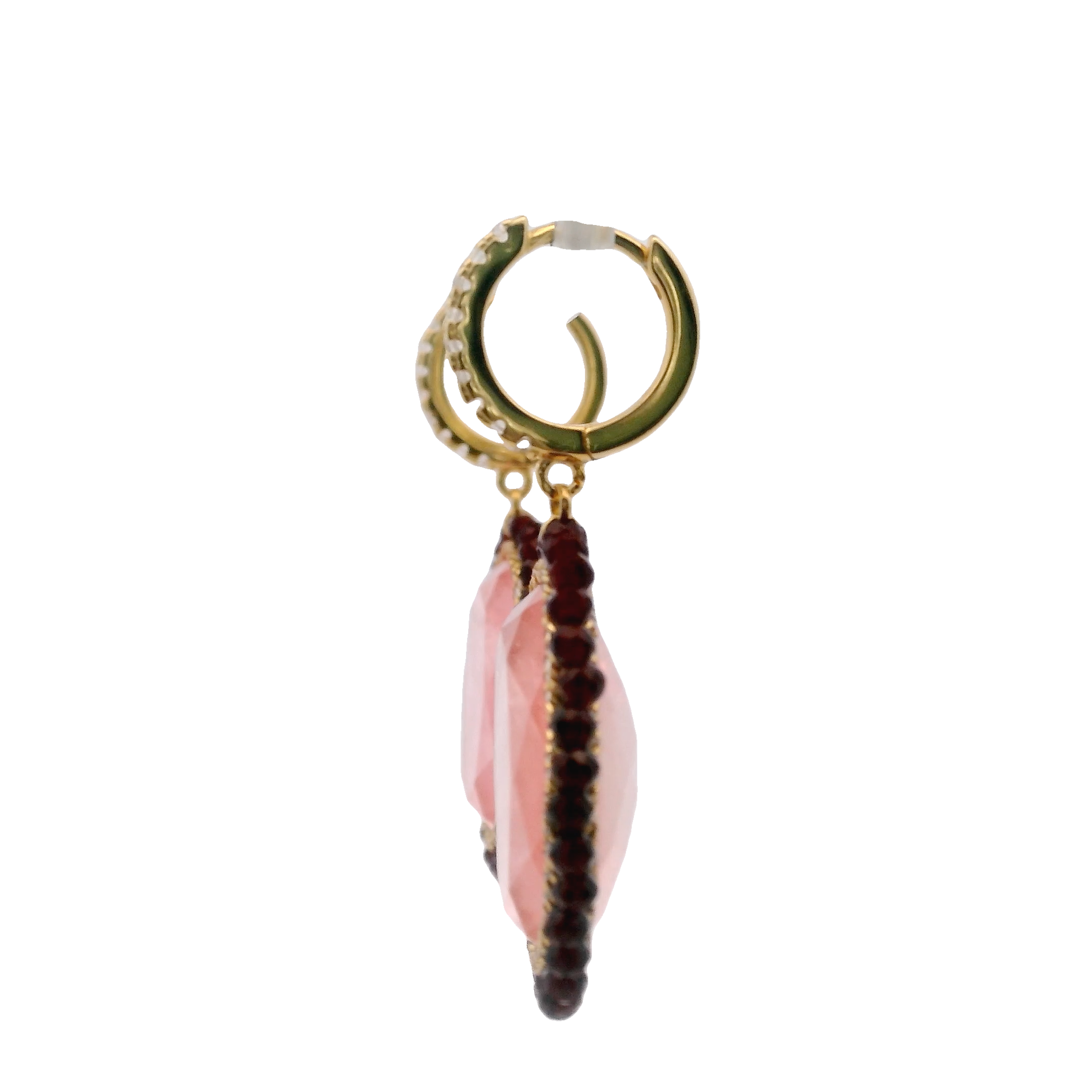 925GG FLAT DOPPIETTA ROSE EARRINGS