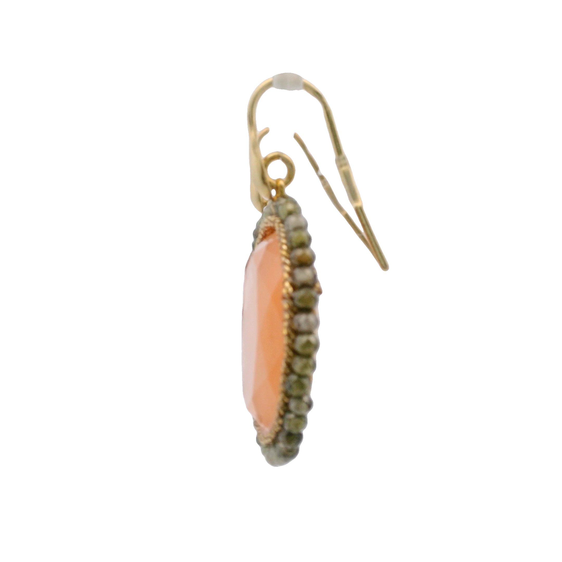 925GG FLAT SALMONE ZIRNI VERDE EARRINGS