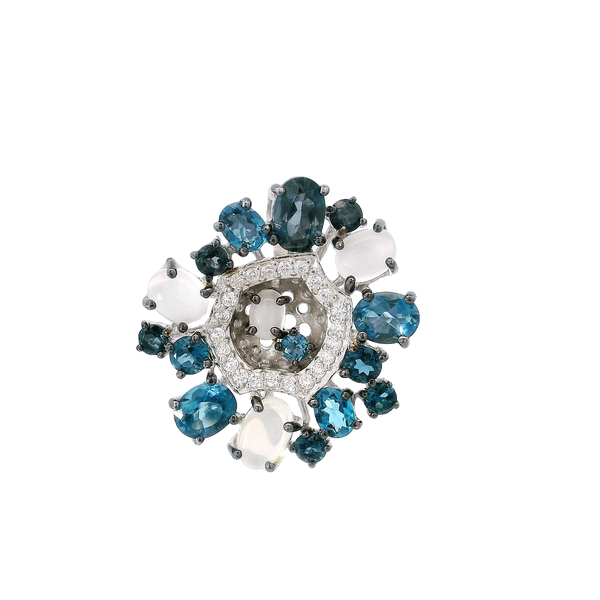 925SL CIRCLE LONDON TOPAZ MOONSTONE PENDANT