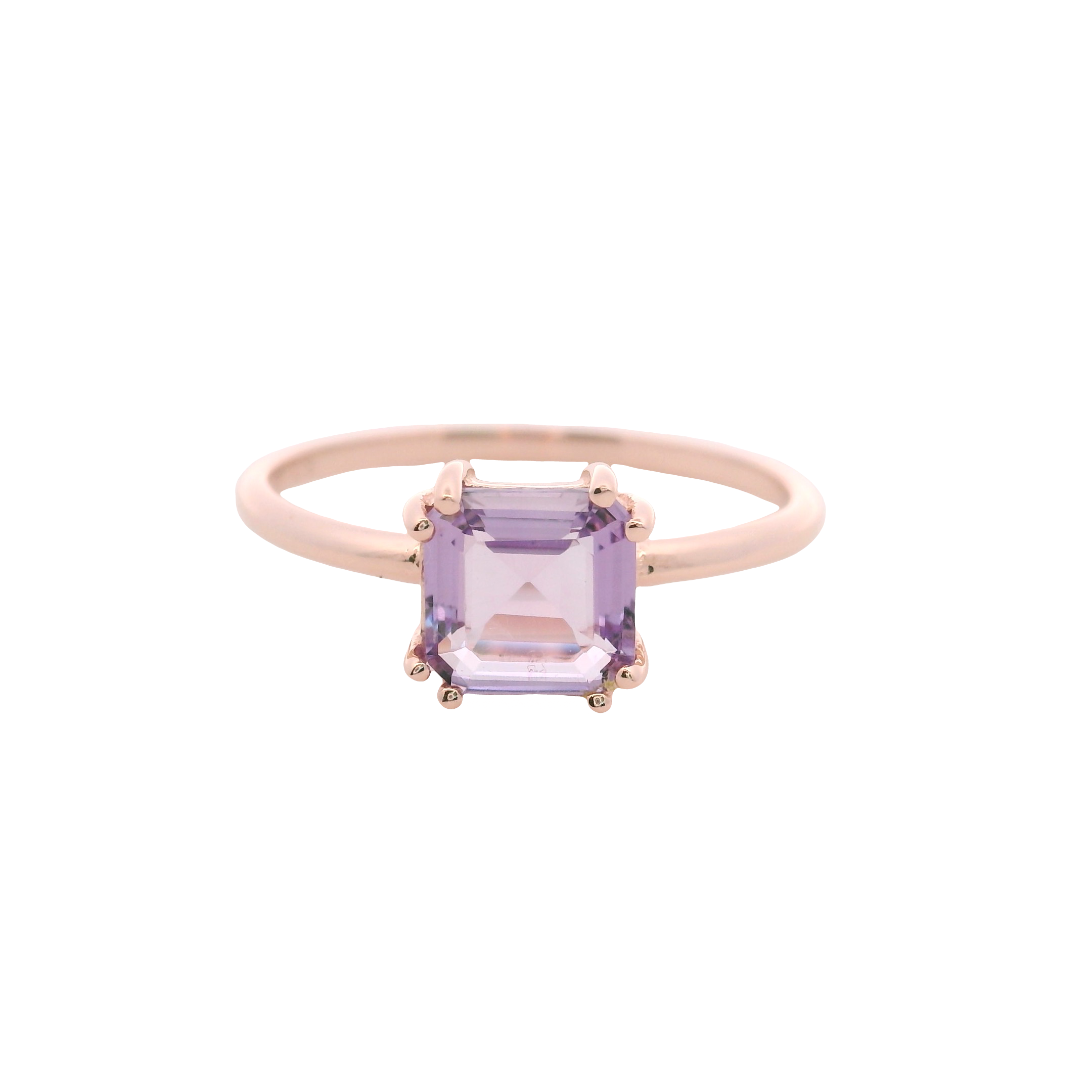 925RG SOLITARY CUSHION AMETHYST 7MM RING T6.5