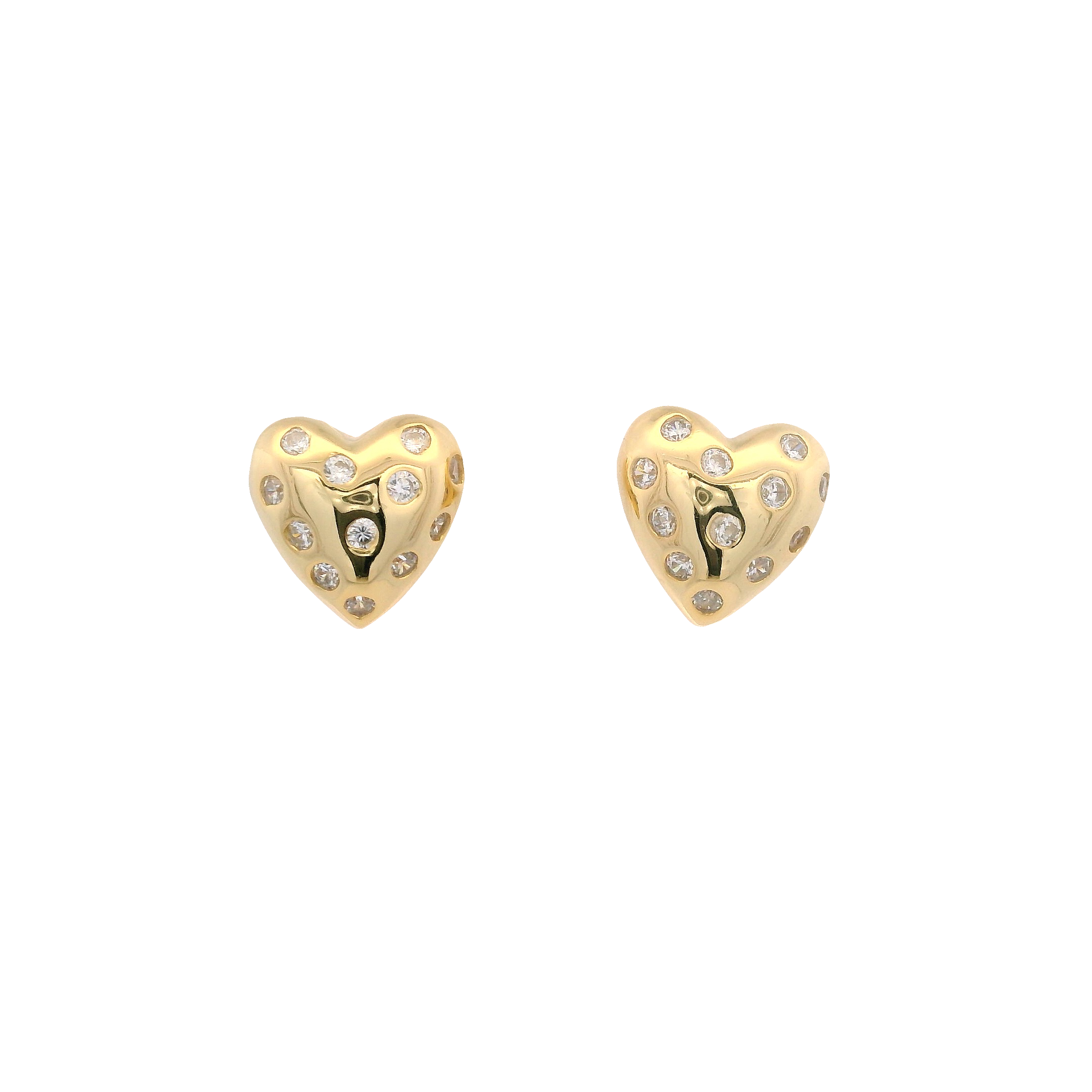 925YG HEART WITH CZ EARRINGS