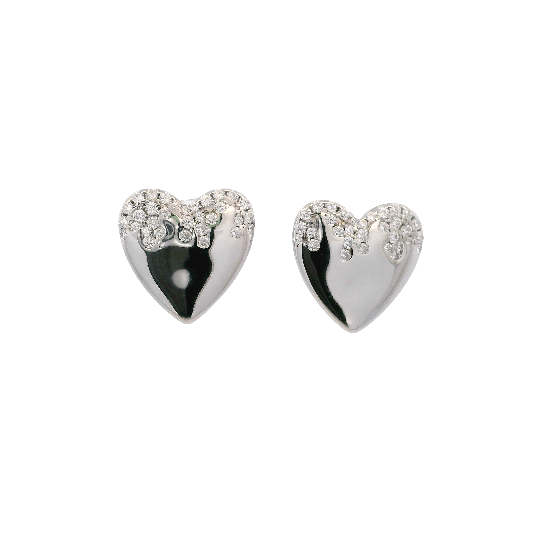 925SL HEART SMOOTH CZ EARRINGS