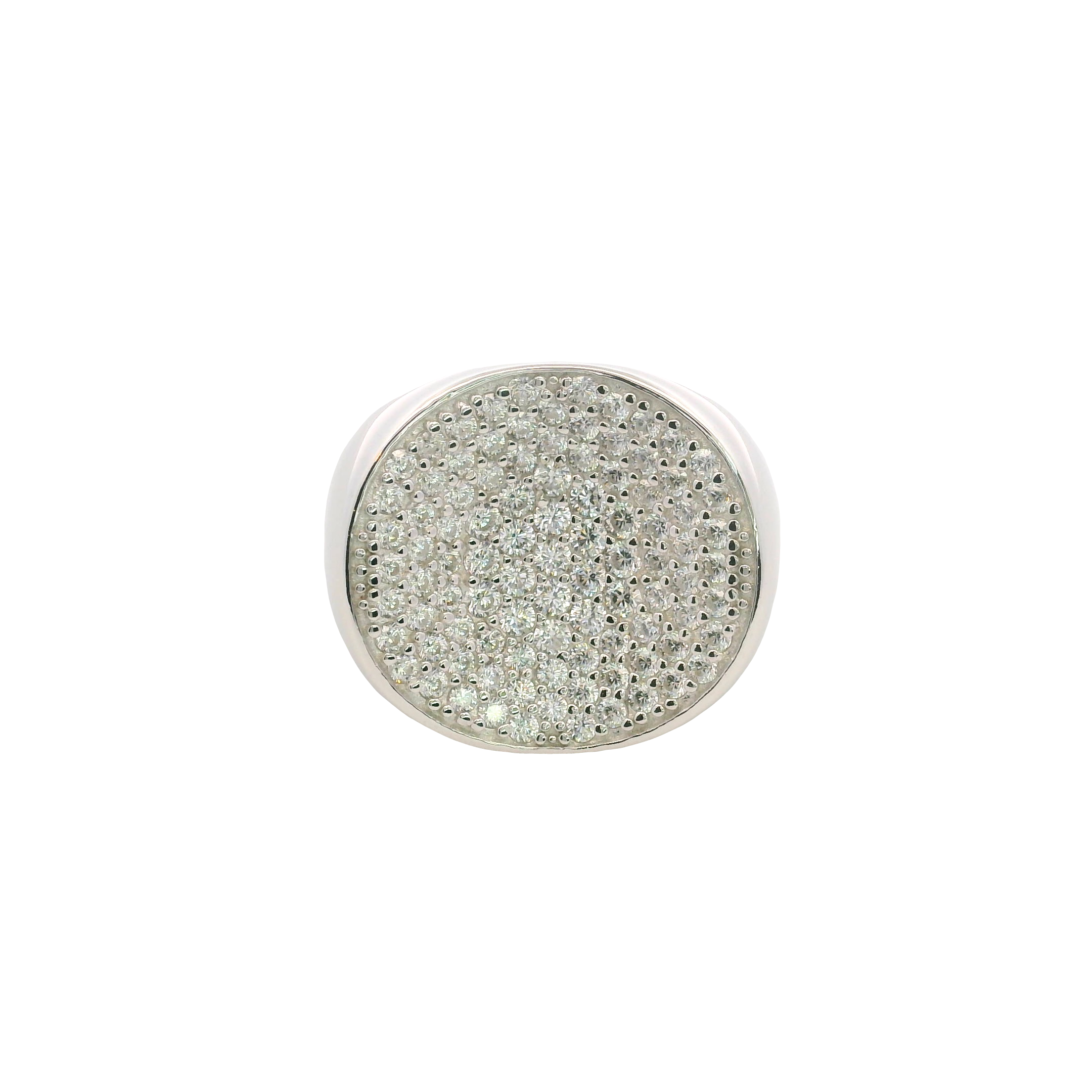925SL CHUNKY CIRCLE DOME PAVE RING T7.5