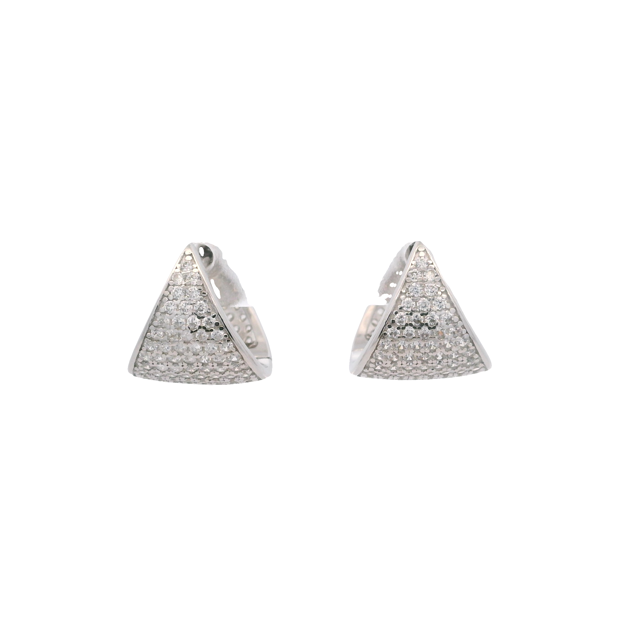 925SL TRIANGLE PAVE CZ HUGGIES