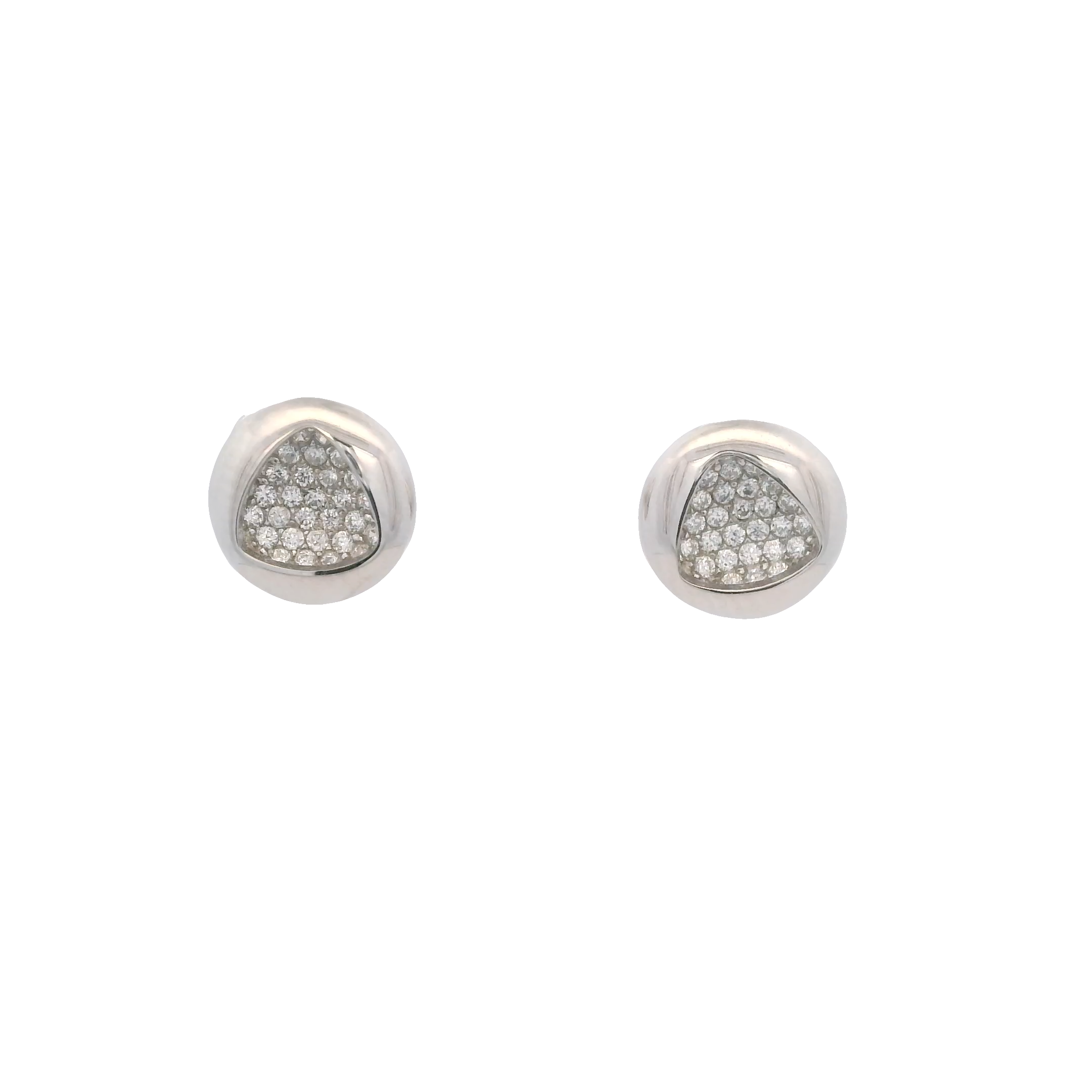 925SL CIRCLE DOME WITH TRANGLE EARRINGS