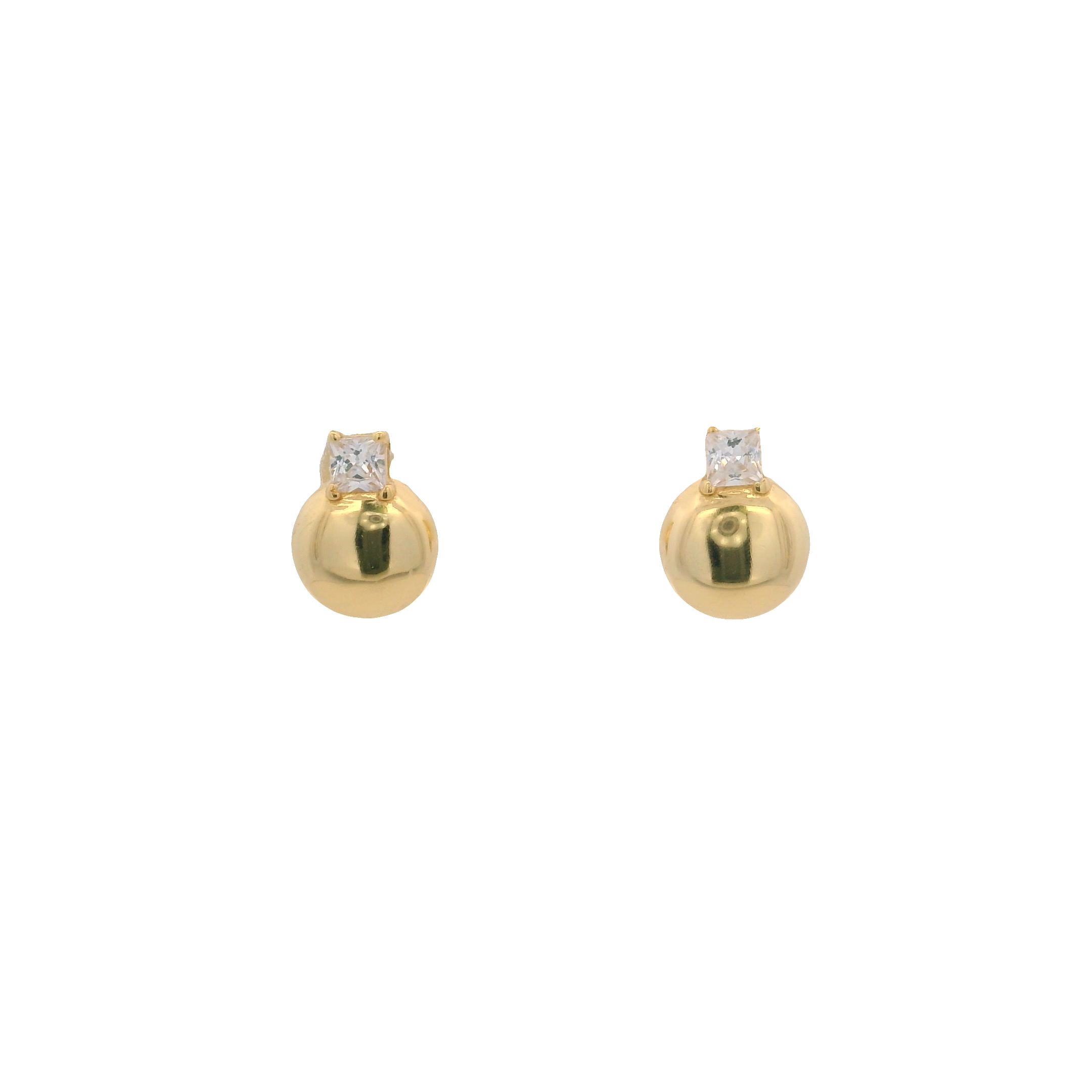 925YG CIRCLE SMOOTH WITH CZ EARRINGS