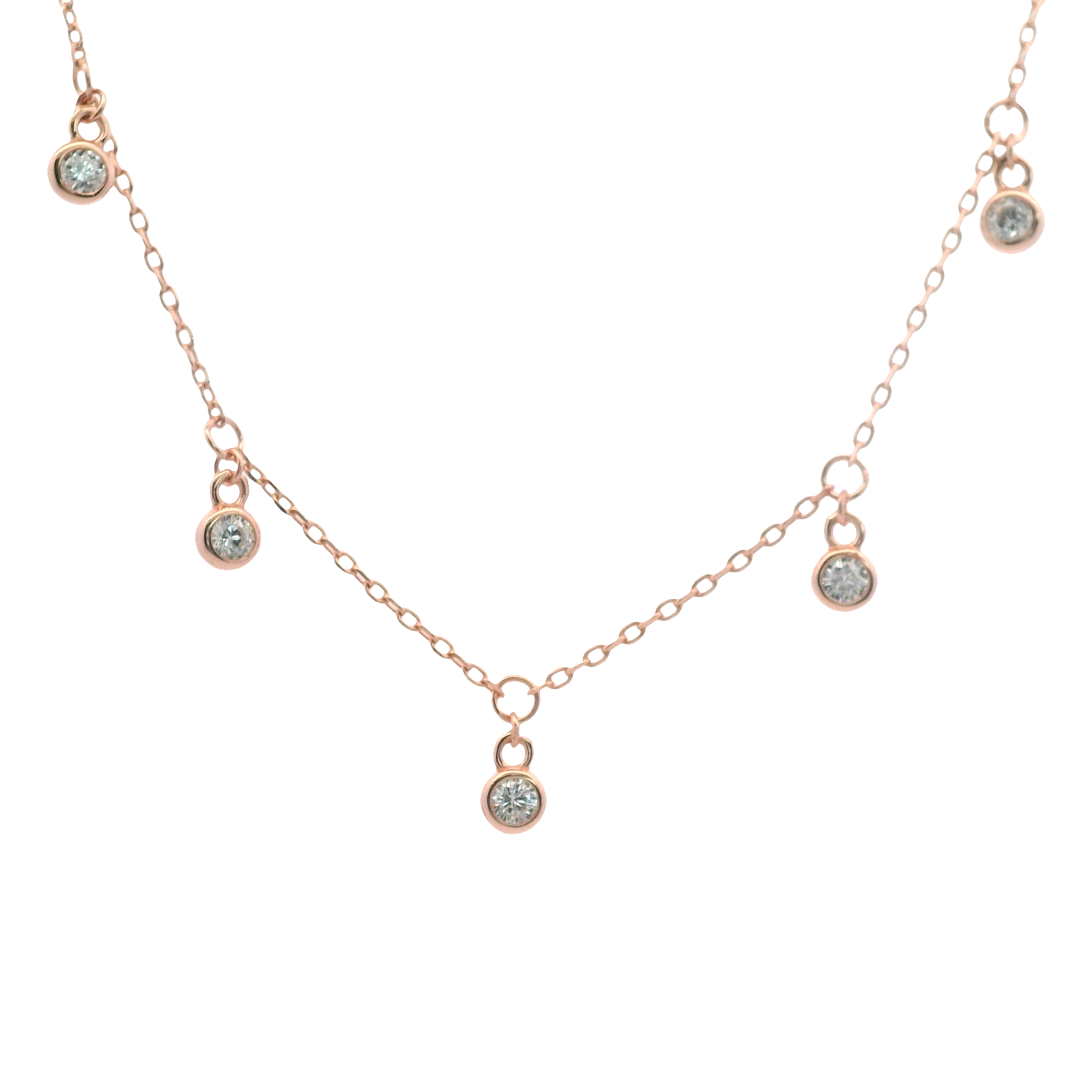 925RG STATION MINI BEZEL CZ NECKLACE
