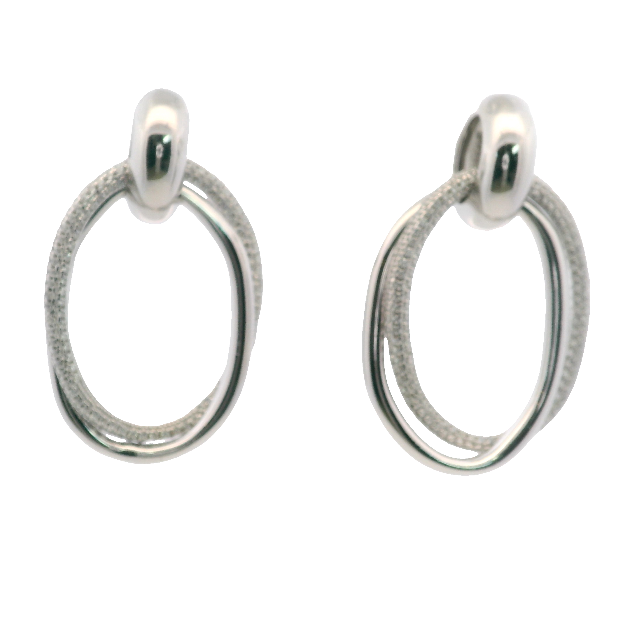 925SL DOUBLE INTERLOCKED CIRCLE EARRINGS