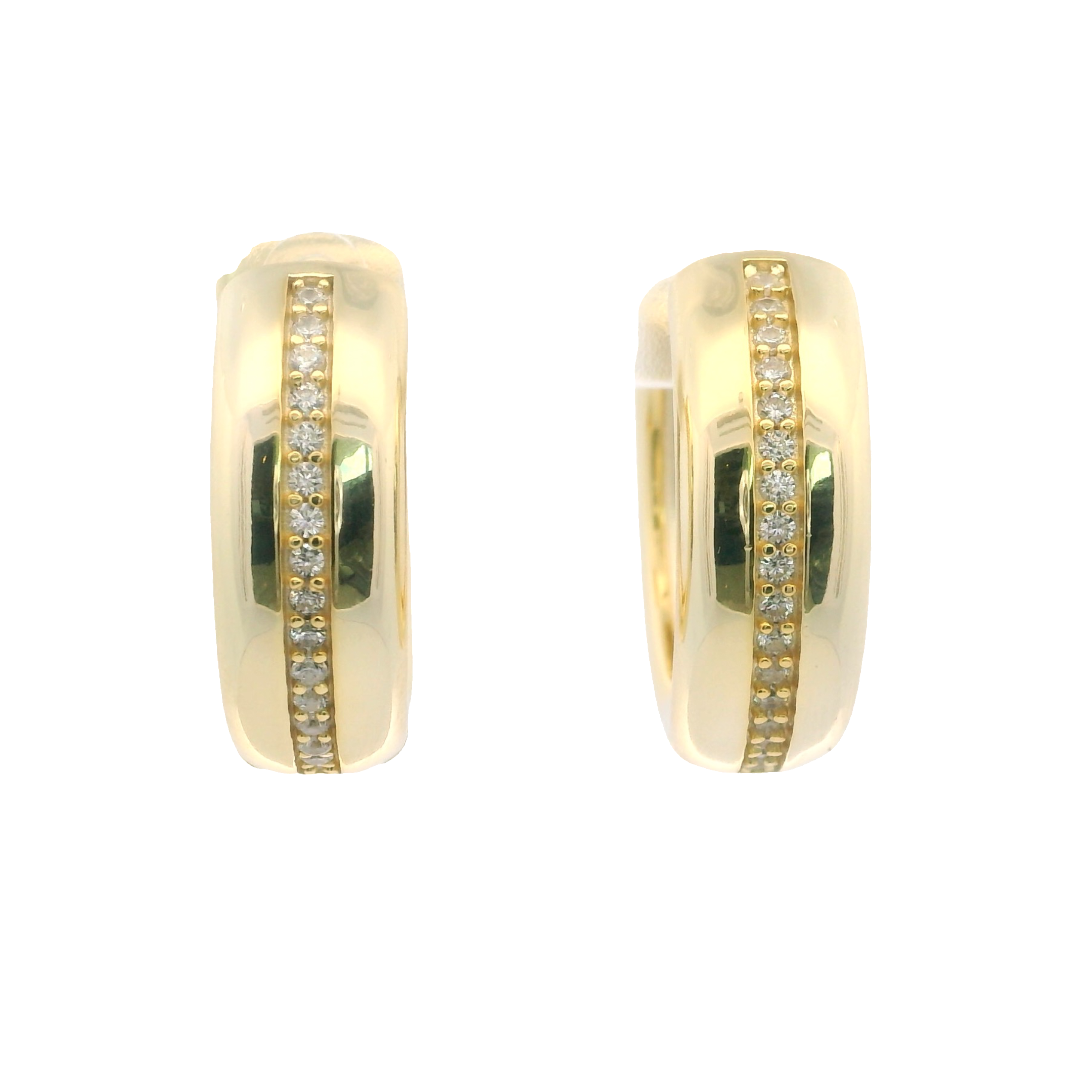 925YG ROW CENTER PAVE HOOPS
