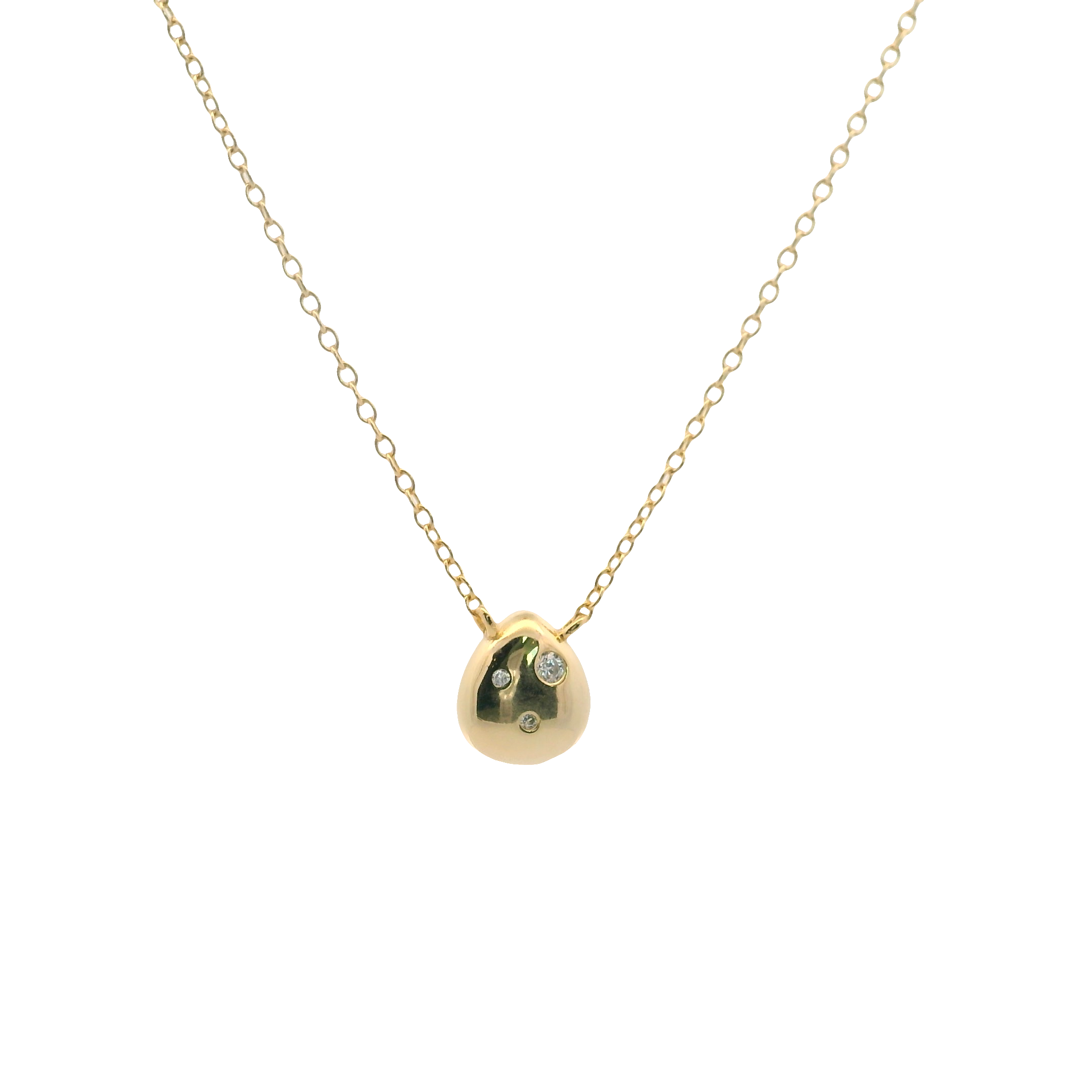 925YG DROP WITH TRIPLE CZ NECKLACE