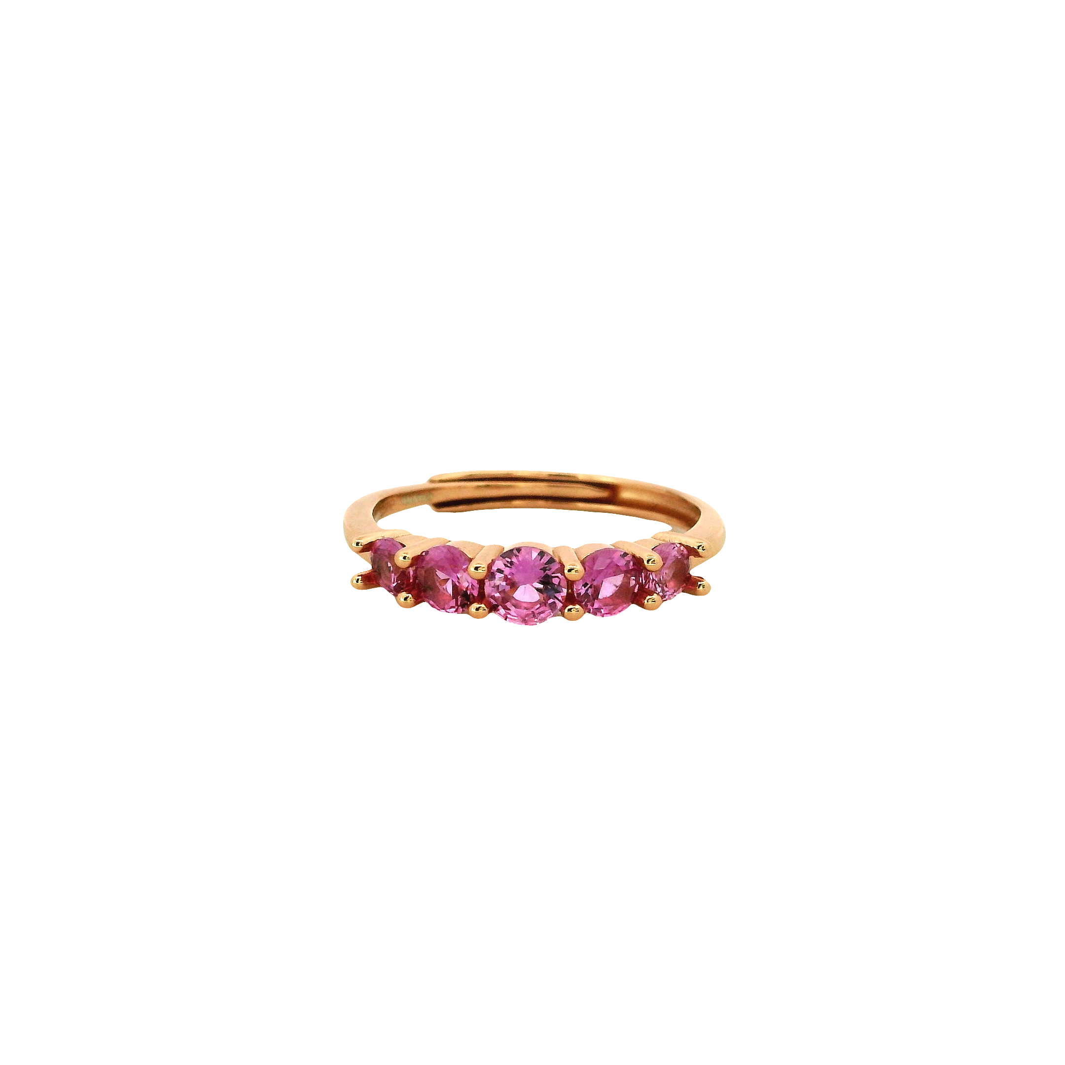 925RG FIVE STONE CZ FUSHIA ADJUSTABLE RING