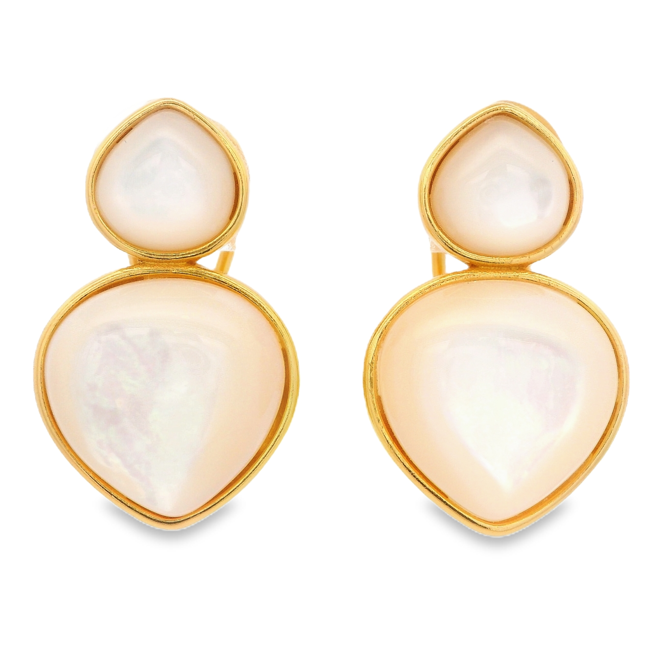 925YG DOUBLE BRIOLETTE EARRINGS MOP
