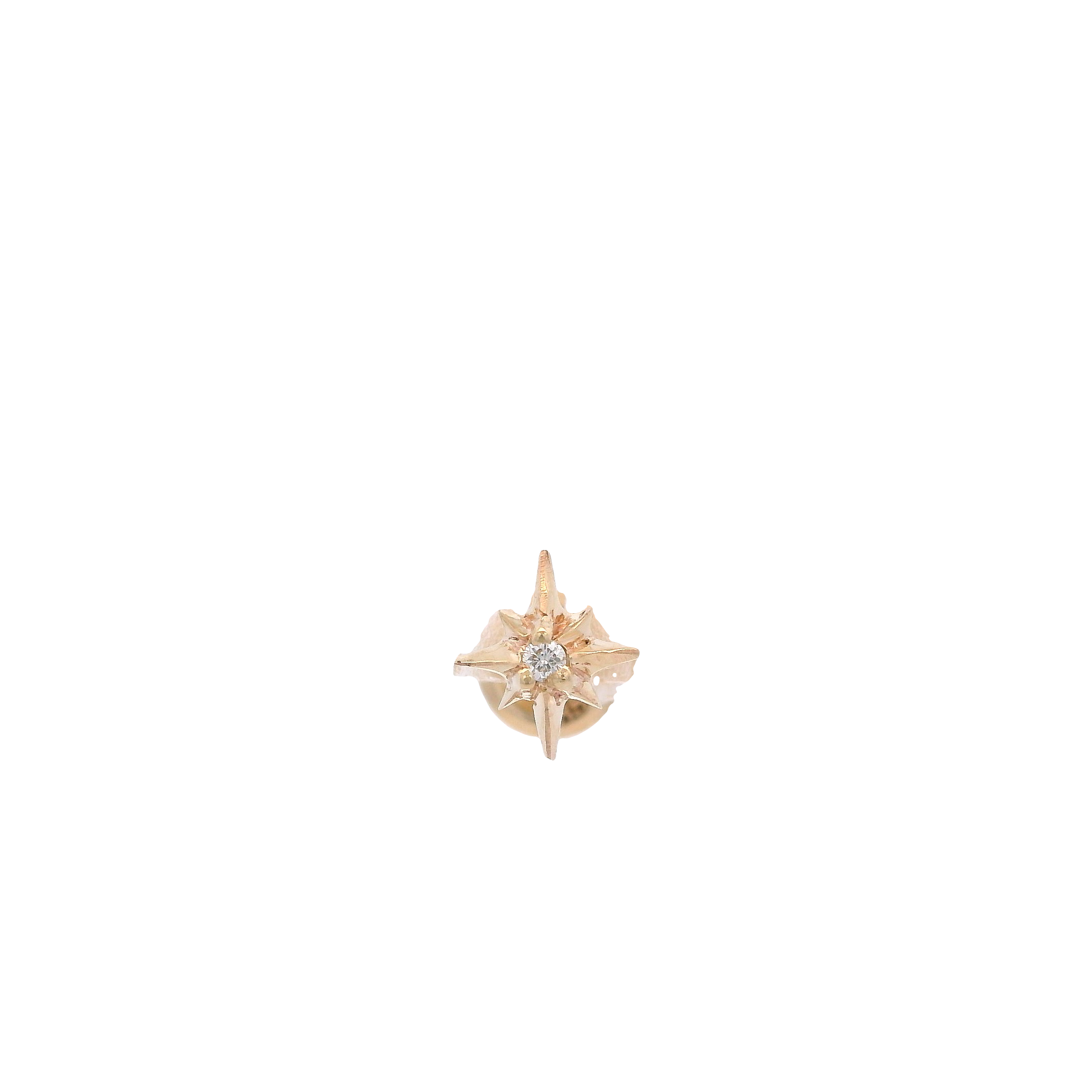 14KY PIERCING NORTH STAR DIAMANTE 1 MM