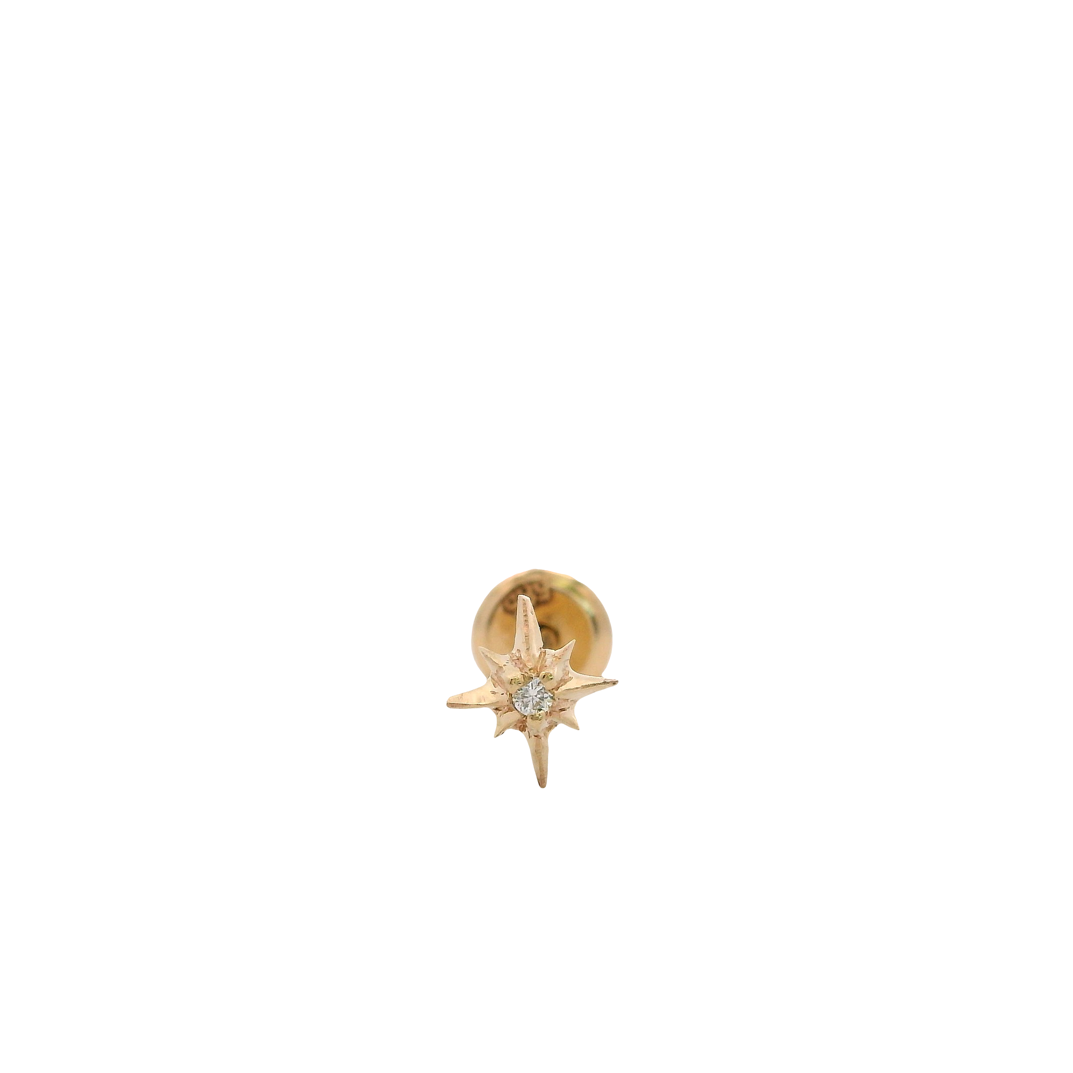 14KY PIERCING NORTH STAR DIAMANTE 1 MM