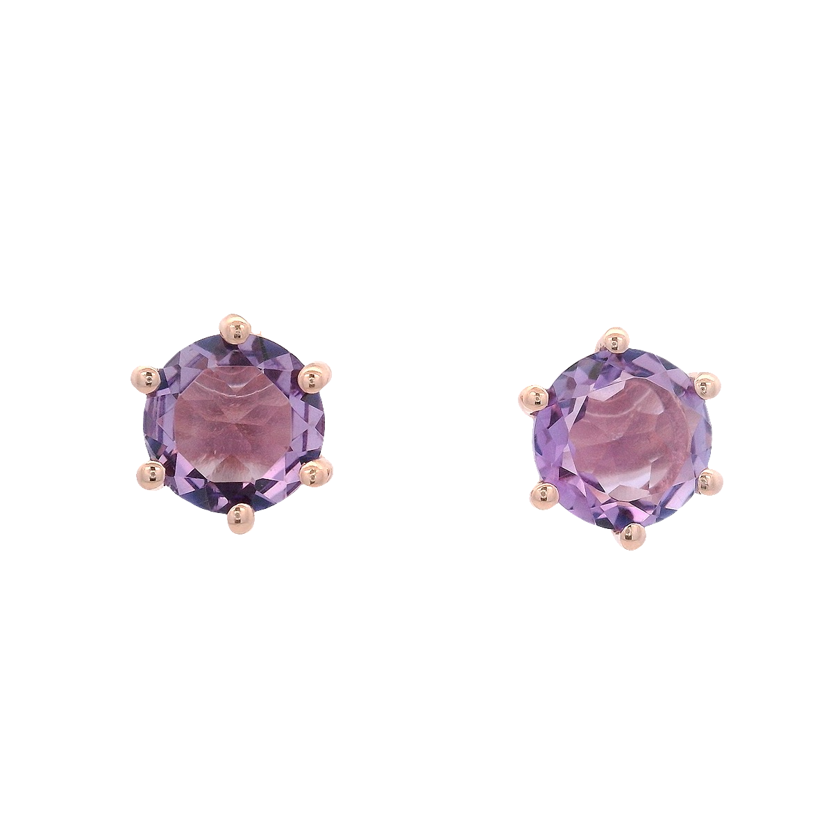 925RG ROUND AMETHYST SOLITARY EARRINGS