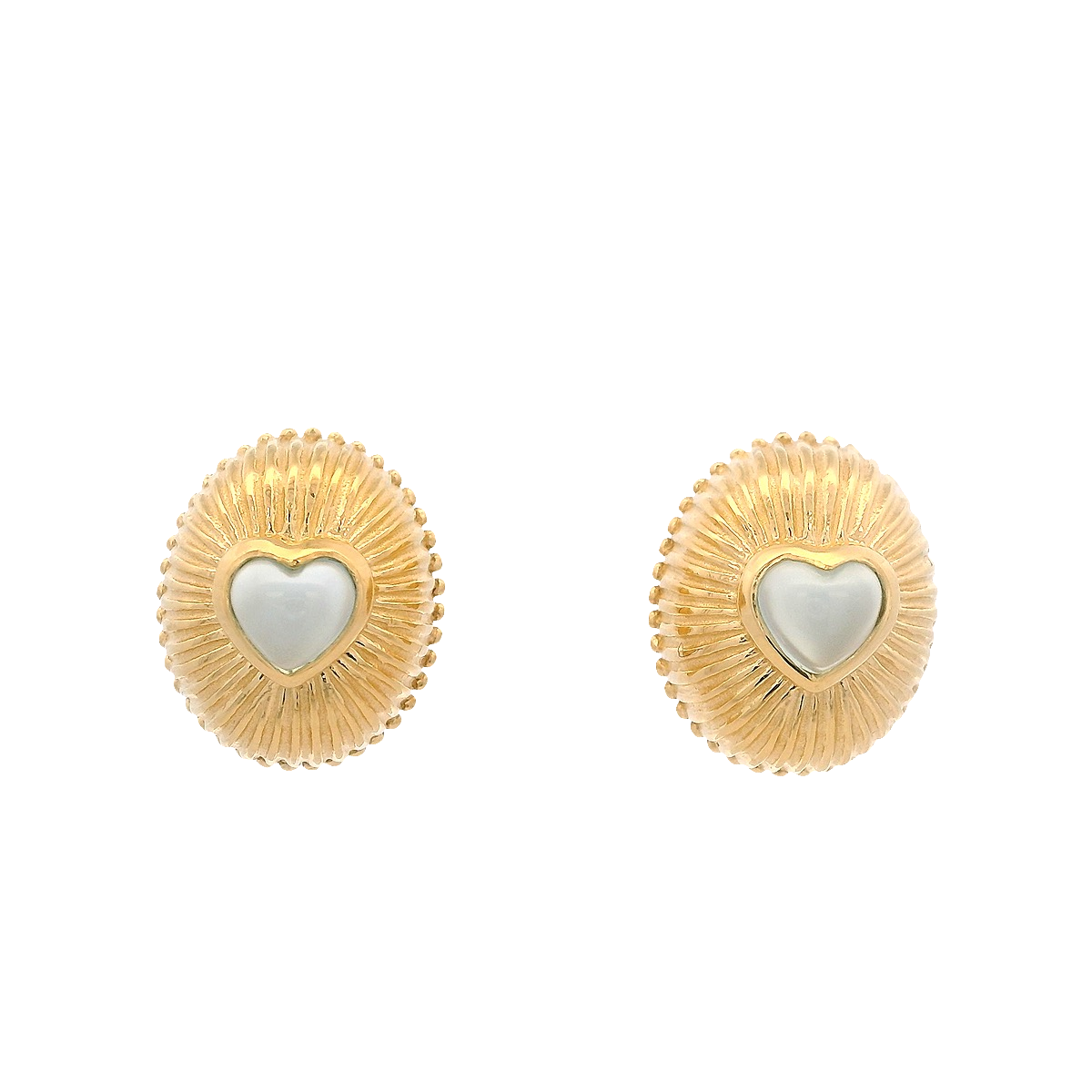 925YG DROP DOME AND HEART CHALCEDONY EARRINGS