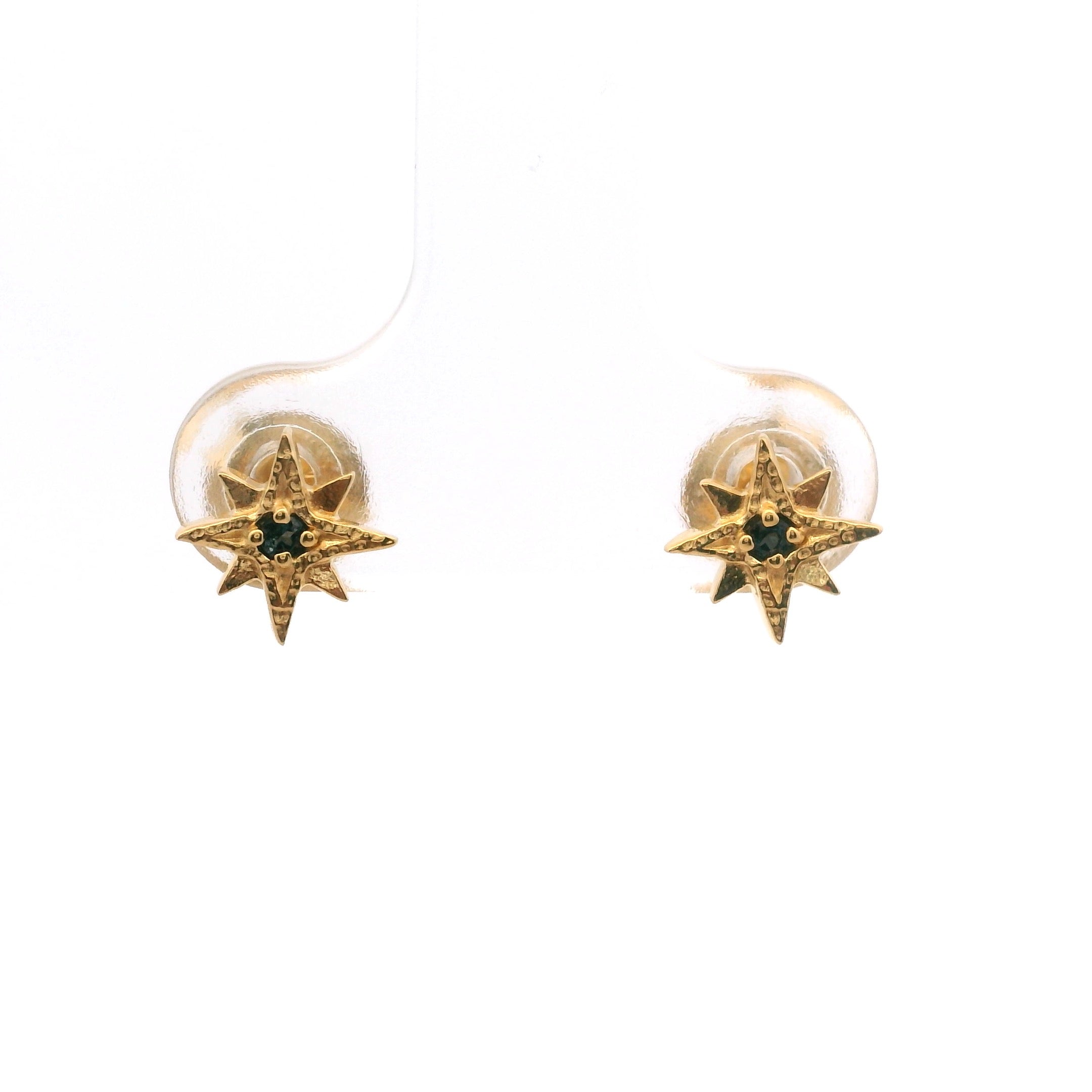 925YG NORT STAR TOPAZ BLUE EARRINGS
