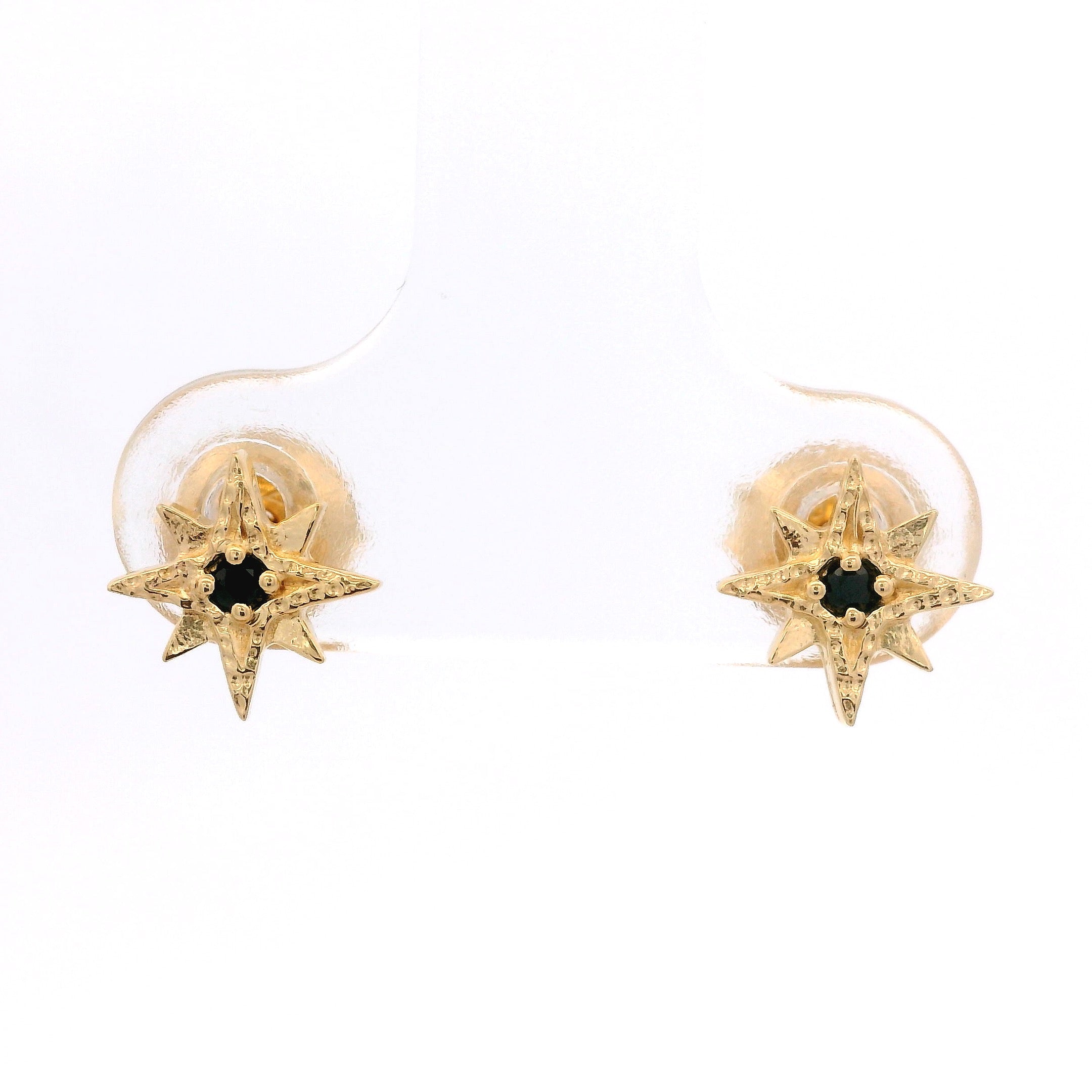 925YG NORT STAR SPINEL BLACK EARRINGS