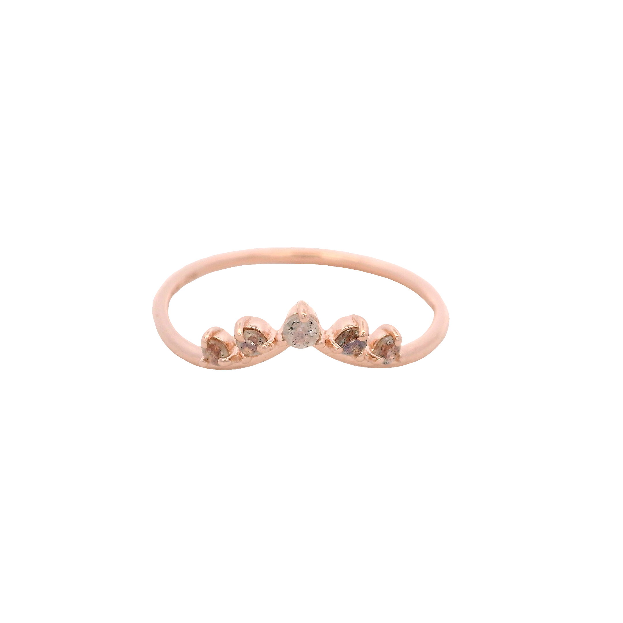 925RG WISH 5 STONE LABRADORITE RING T6.5