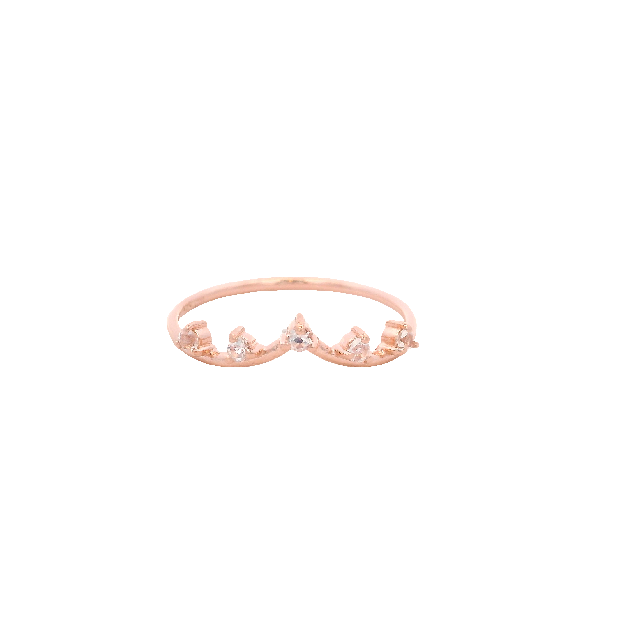 925RG WISH 5 STONE MOOSTONE RING T6.5