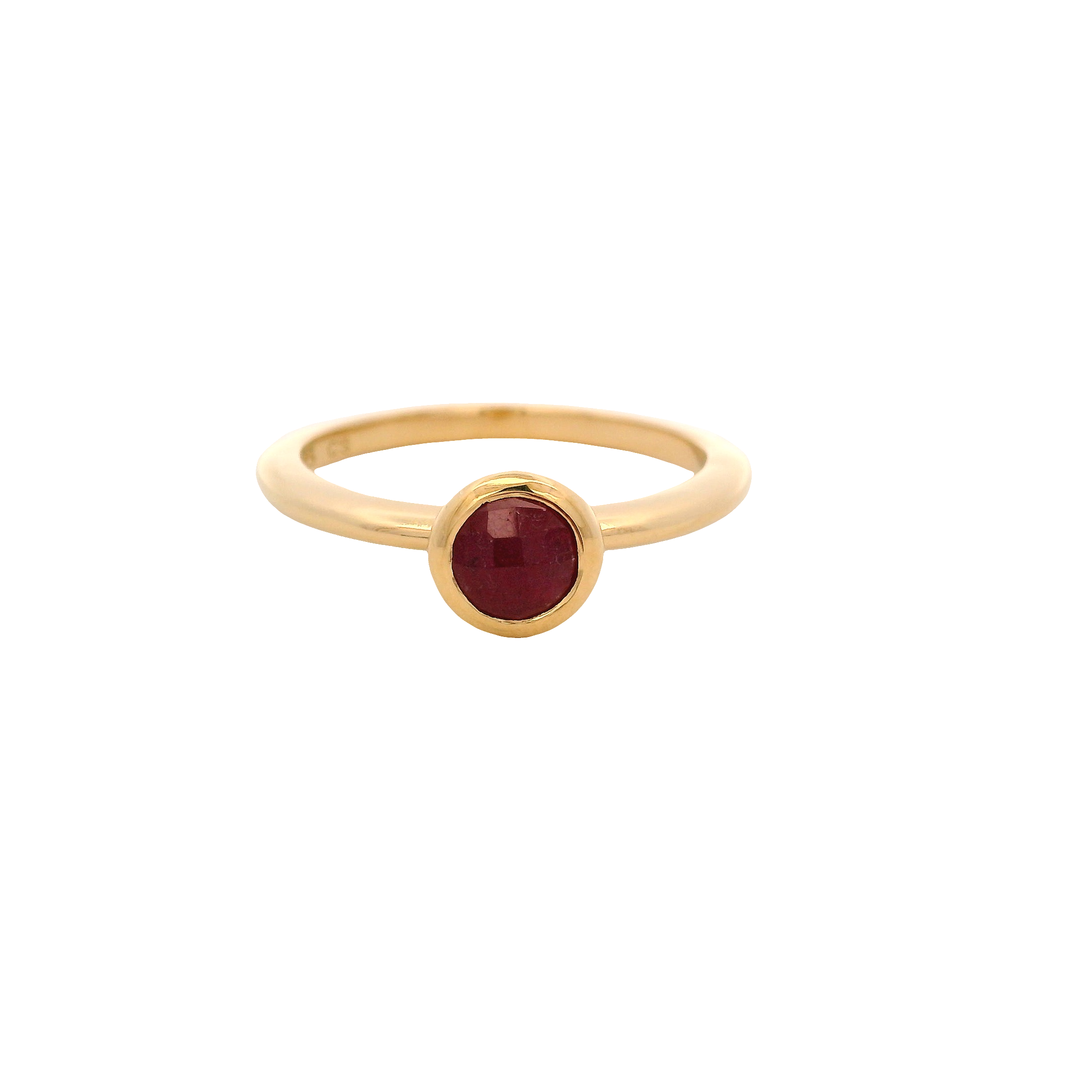 925YG BEZEL RUBY GLASS FILLED RING T6.5