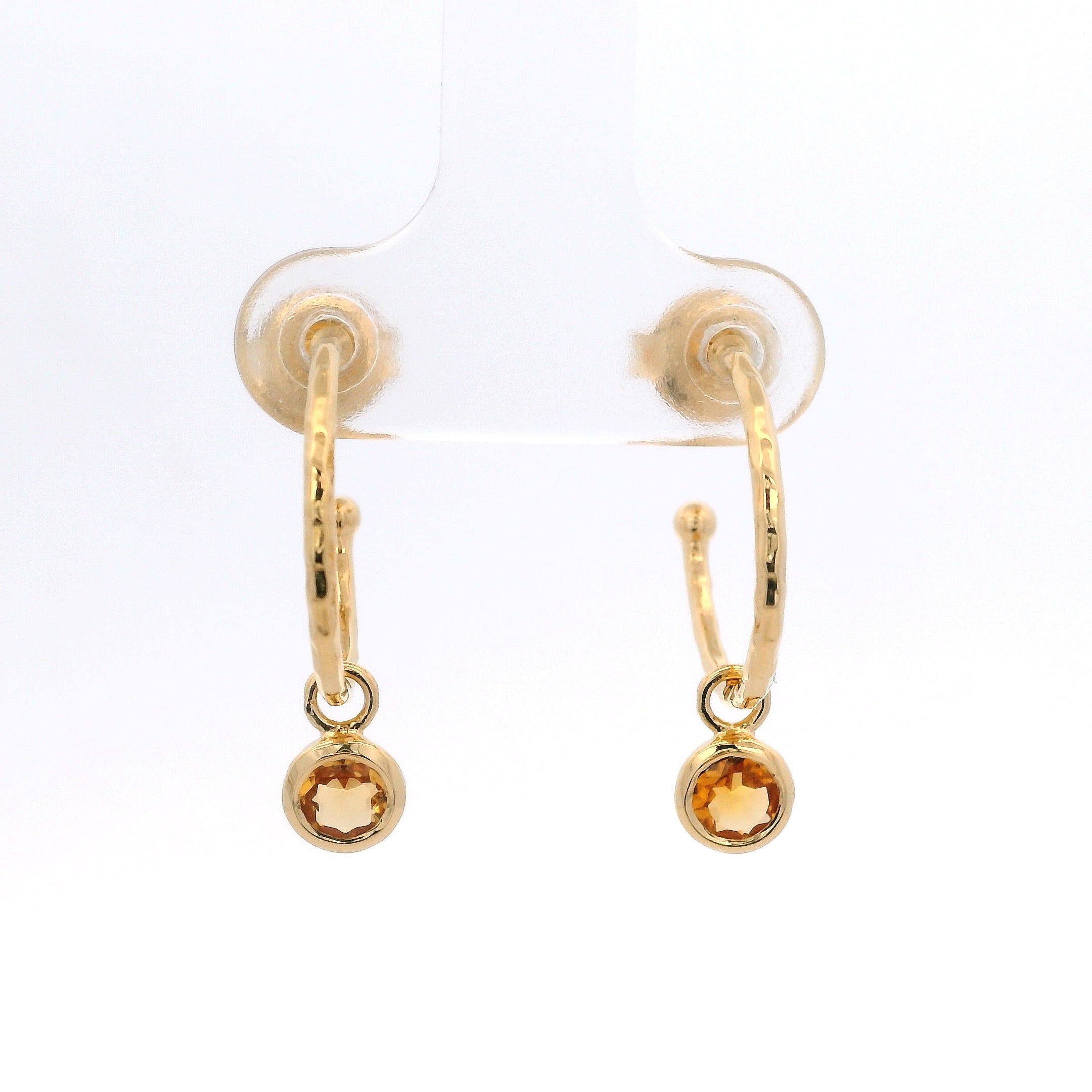 925YG BEZEL CITRINE SOLITARY HUGGIES