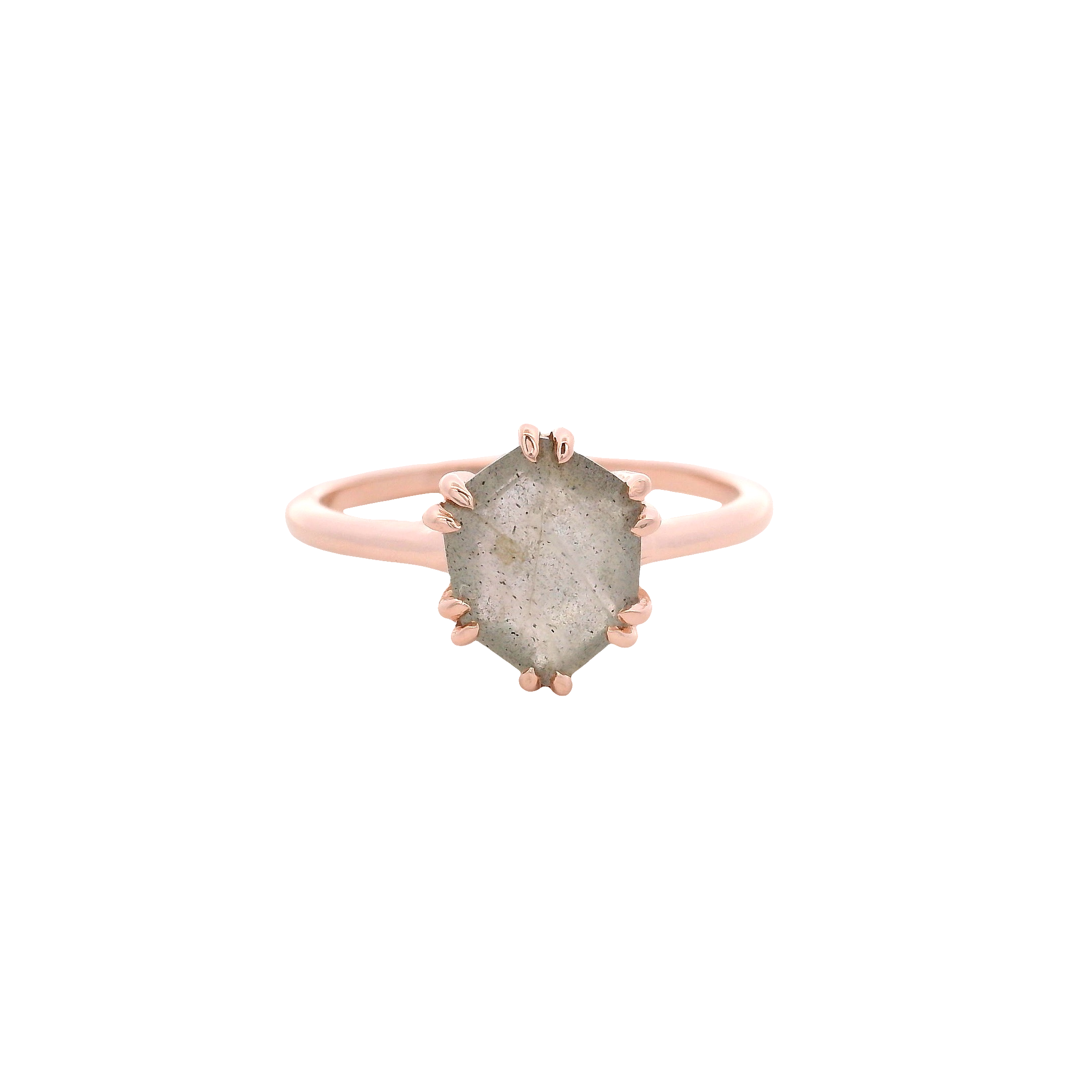 925RG HEXAGONAL LABRADORITE RING T6.5