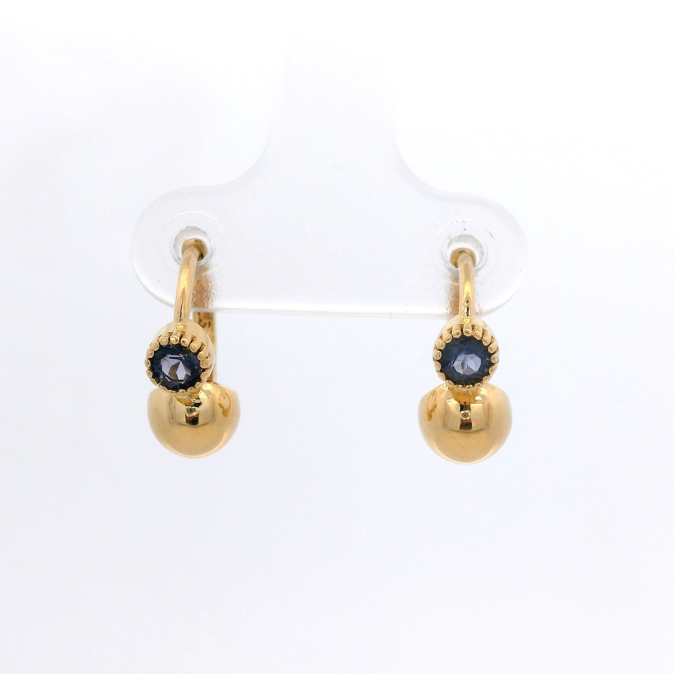 925YG DOME AND IOLITE EARRINGS