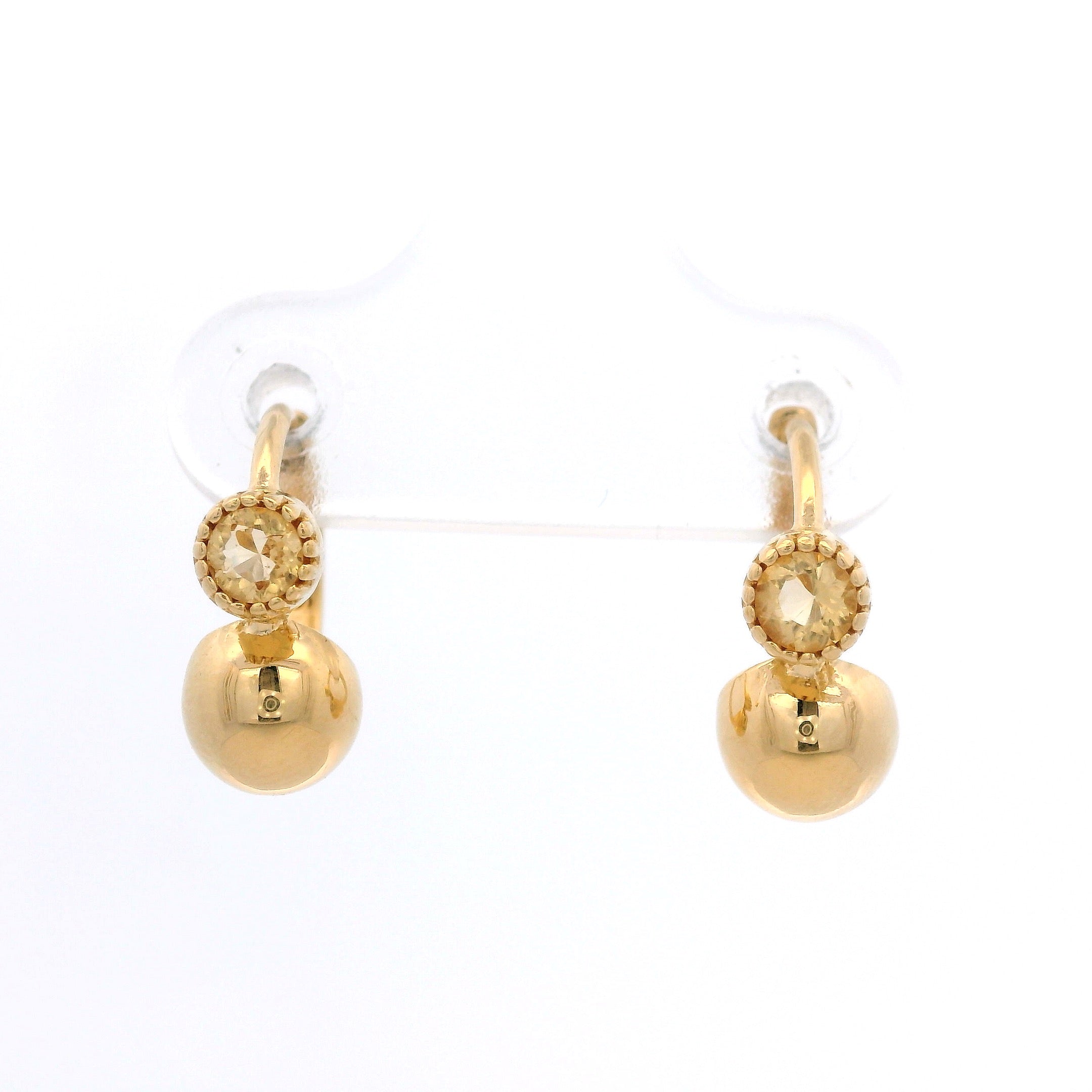 925YG DOME AND CITRINE EARRINGS
